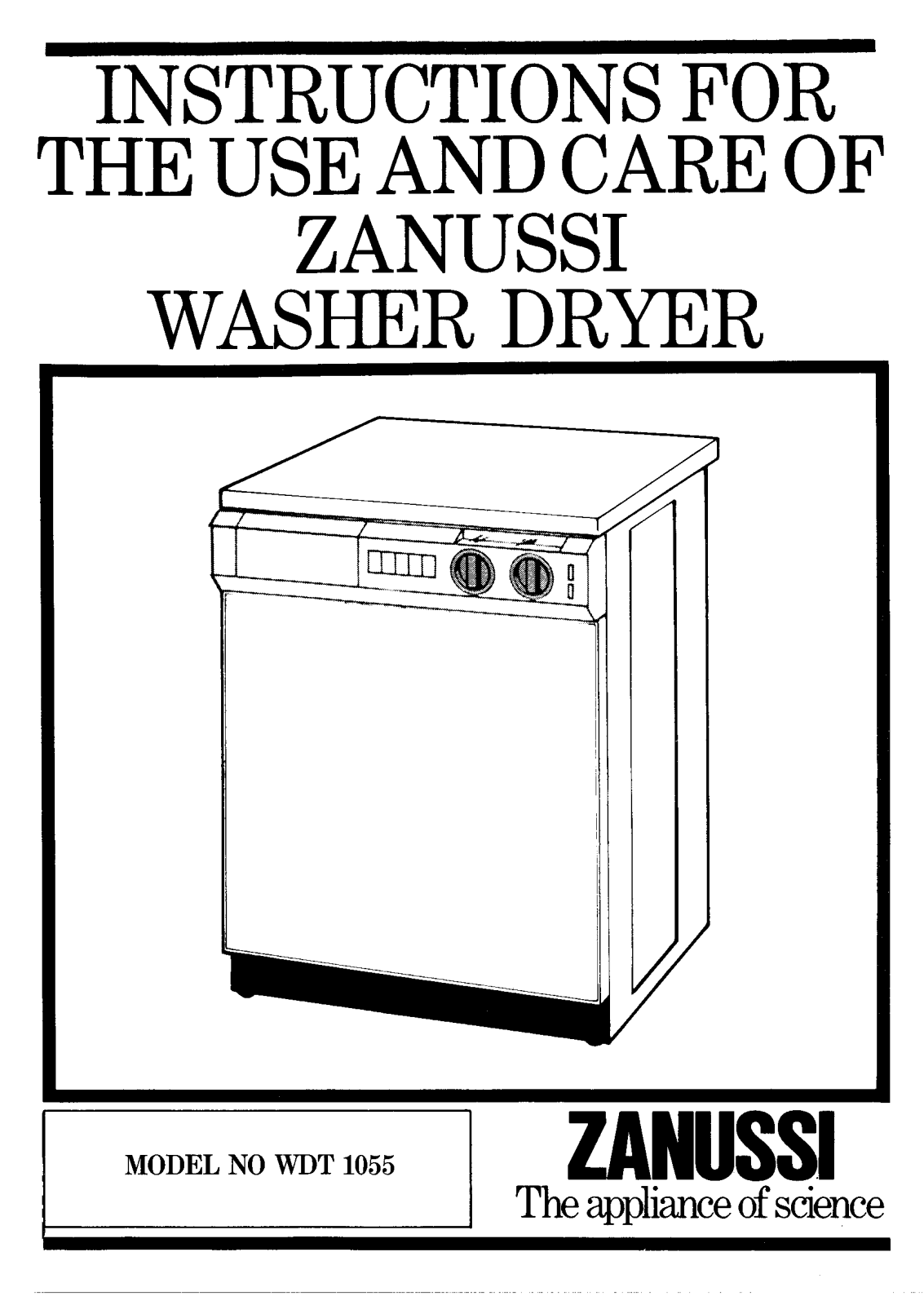 Zanussi WDT 1055 Instruction Manual