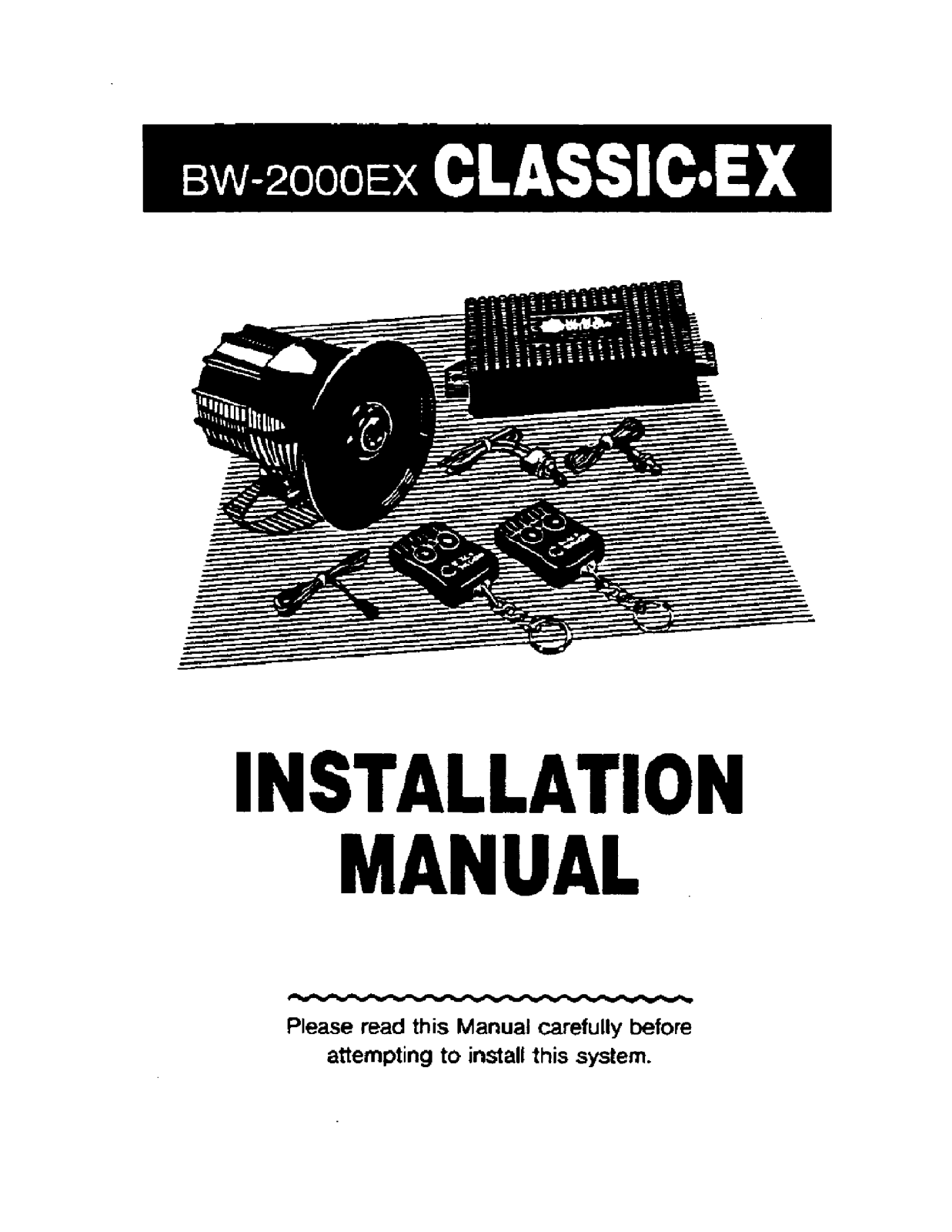 Black Widow BW 2000EX Installation Manual