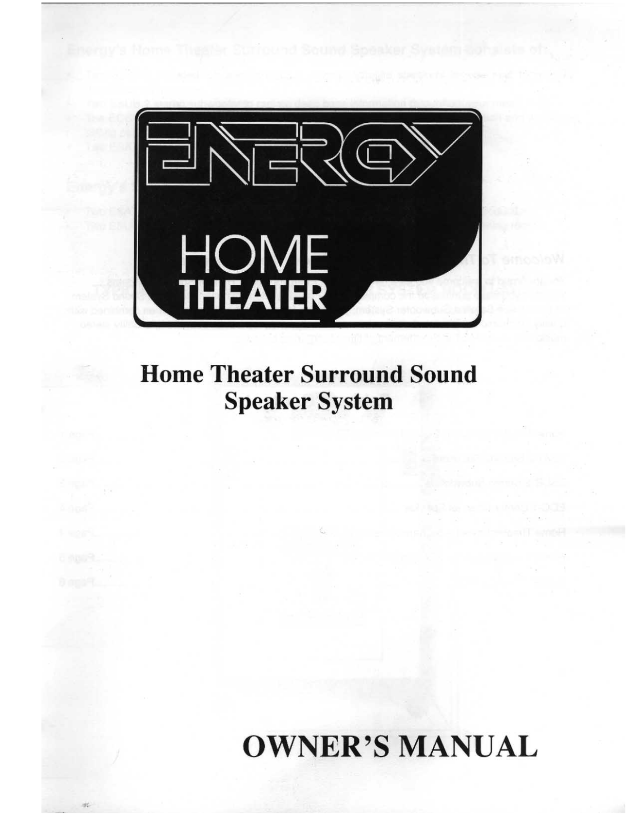 Energy ECC-1 Owners manual