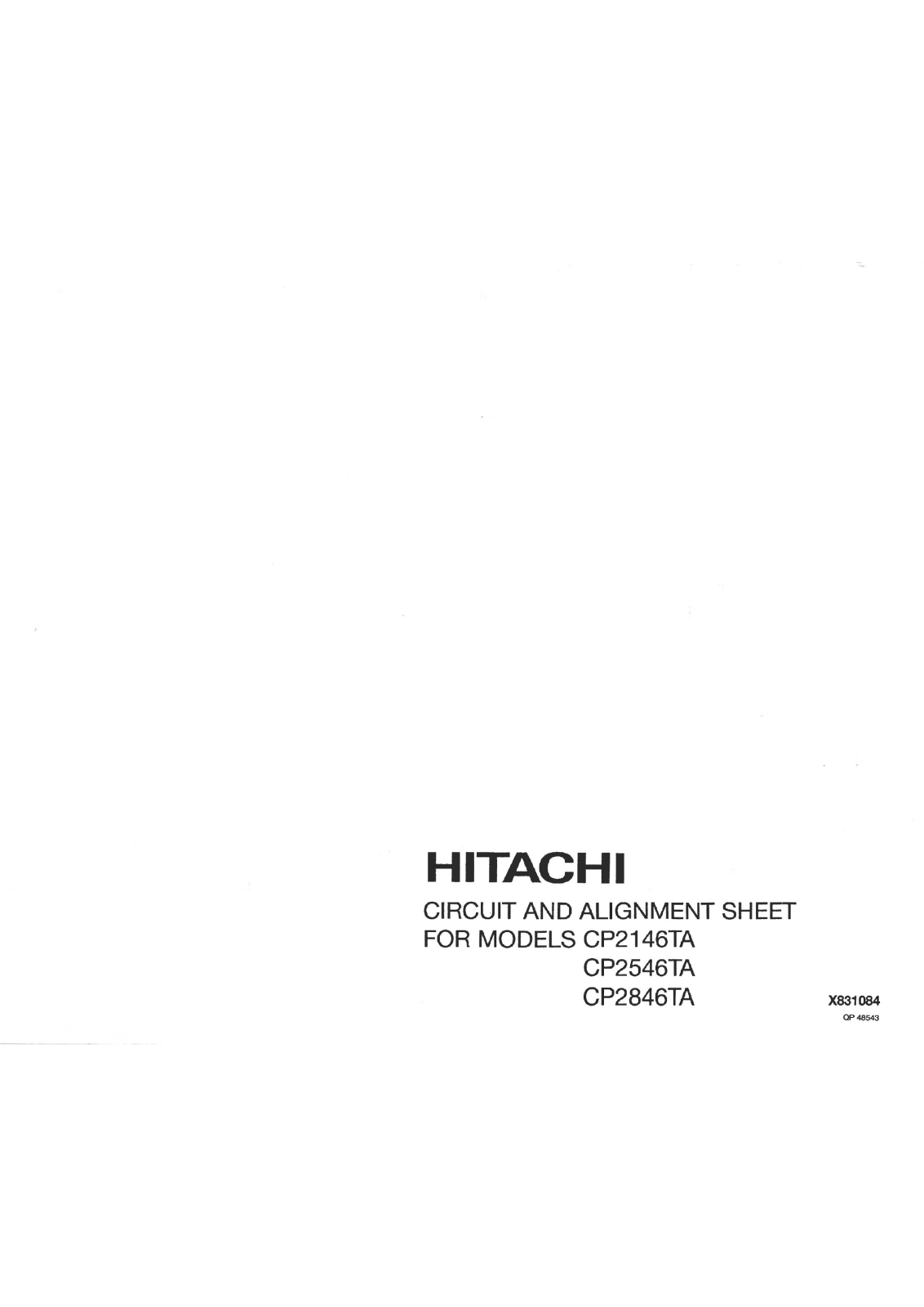 Hitachi CP-2846-TA, CP-2546-TA, CP-2146-TA Schematic