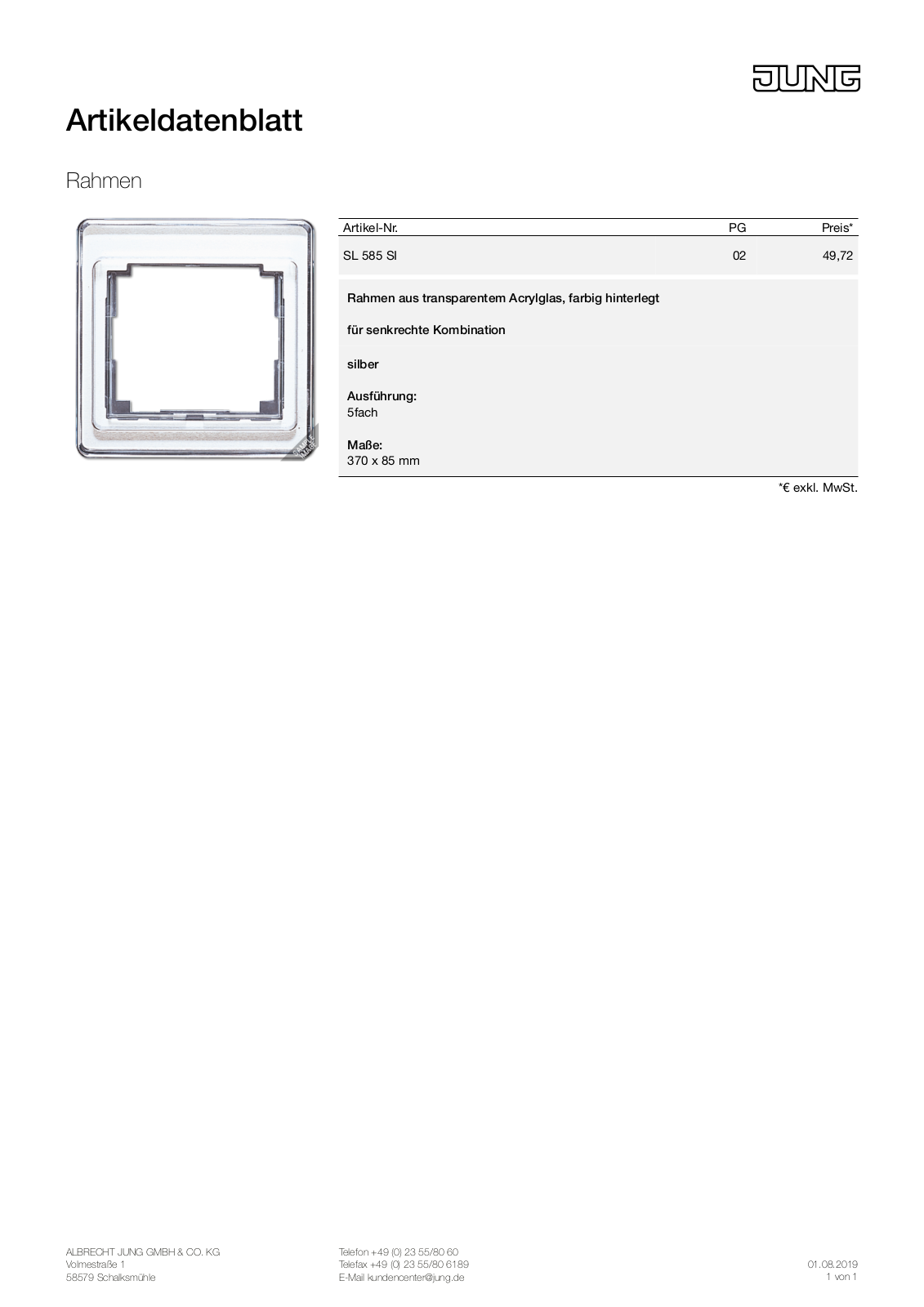 Jung SL 585 SI User Manual