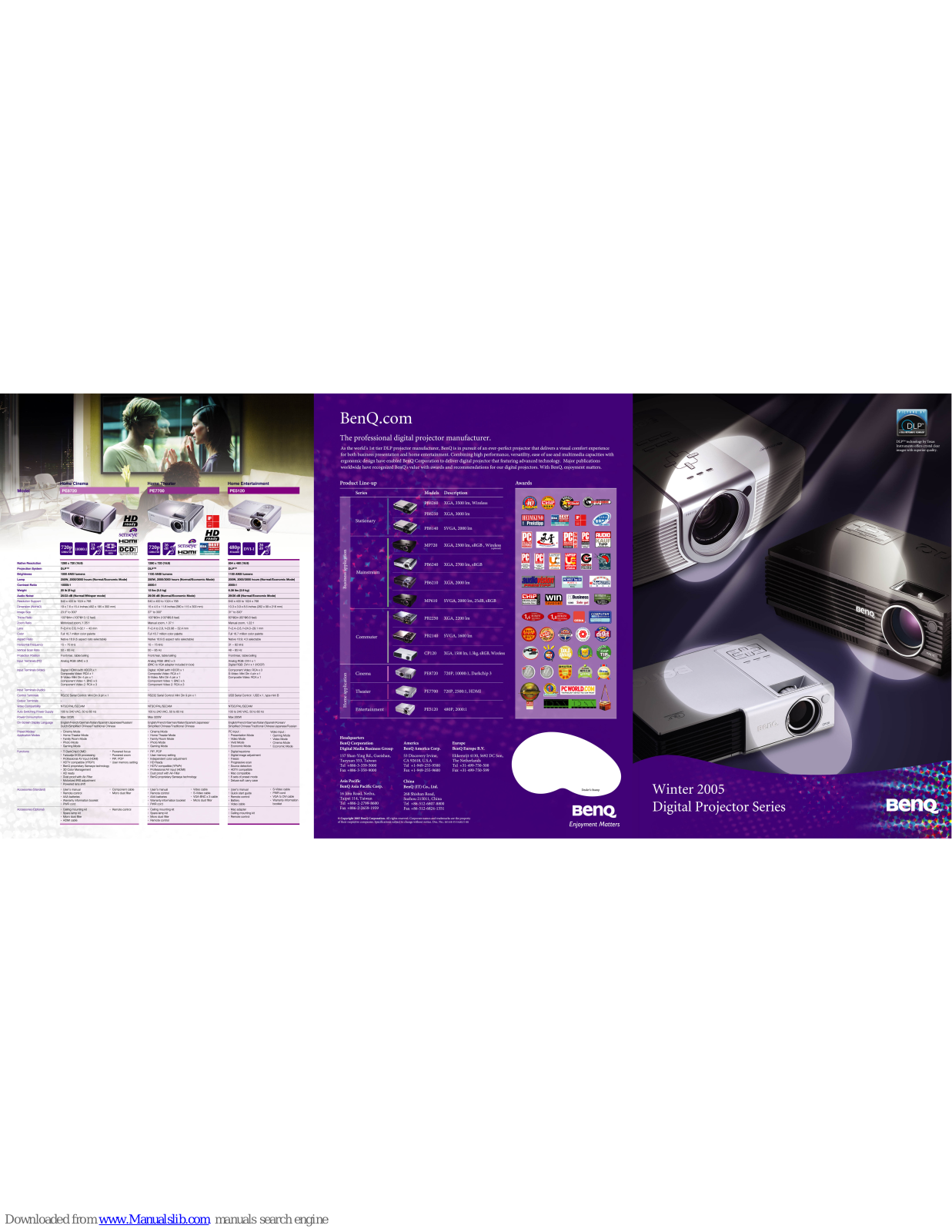 BenQ 7755C, PB8240, DS550, PB6210, SL700 Brochure