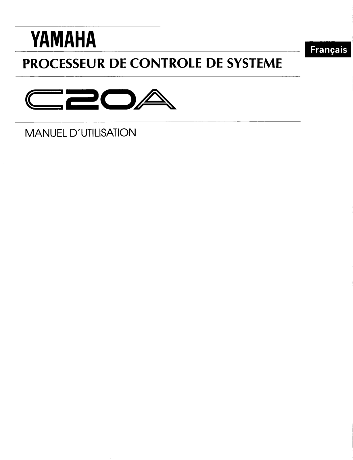 Yamaha C20A Owner’s Manual