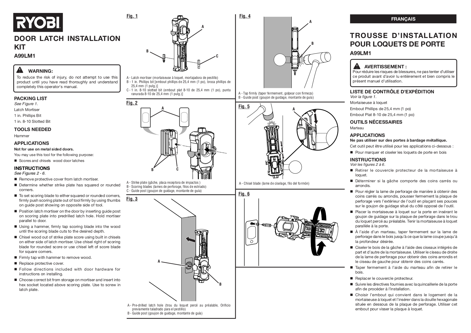 Ryobi A99LM1 Owner's Manual