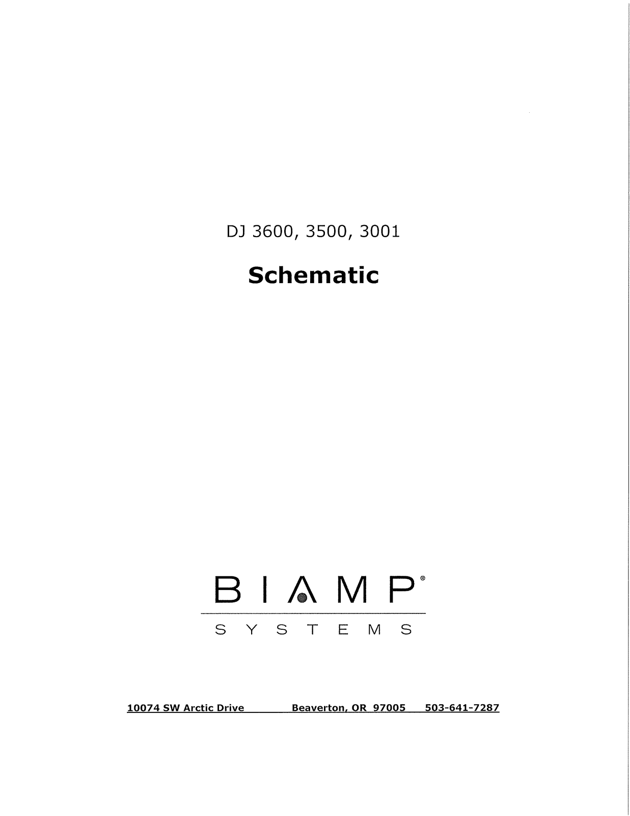 Biamp DJ 3600, DJ 3500, DJ 3001 User Manual