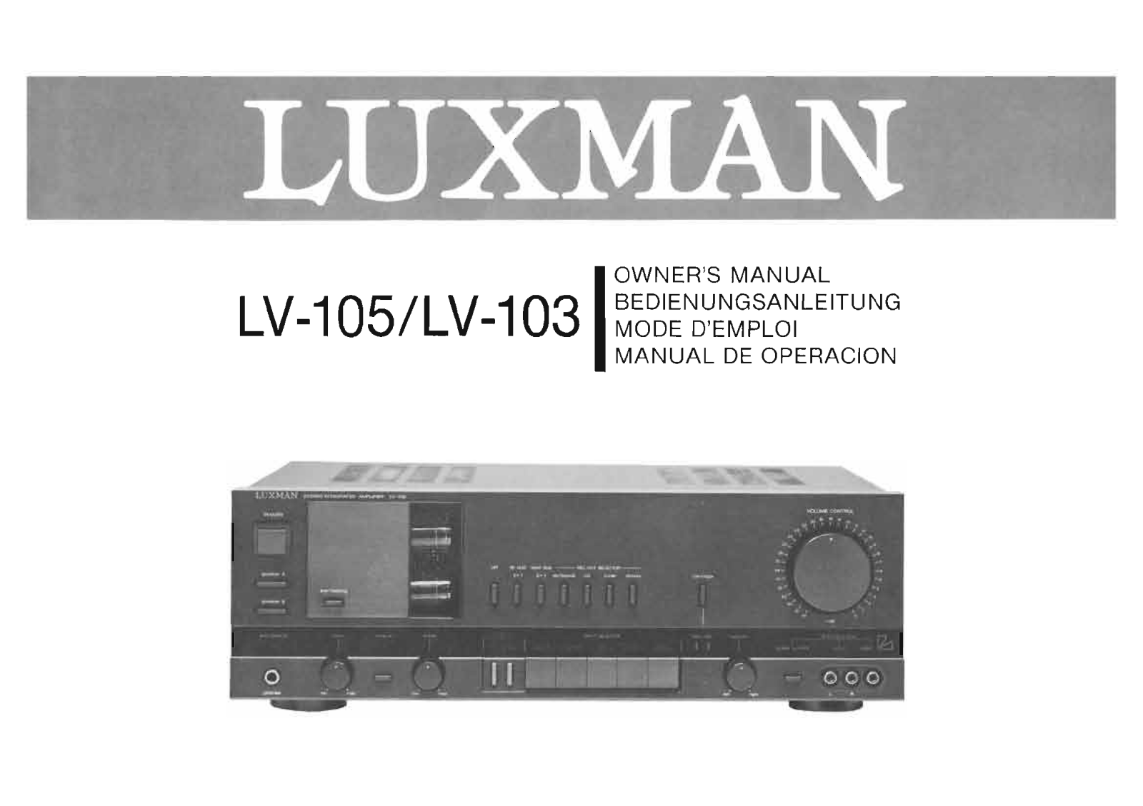 Luxman LV-105 Owners Manual