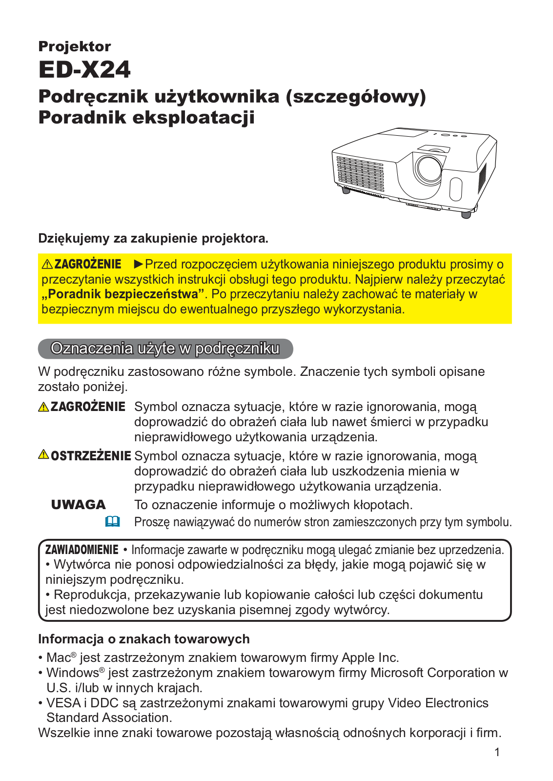 Hitachi ED-X24 User Manual