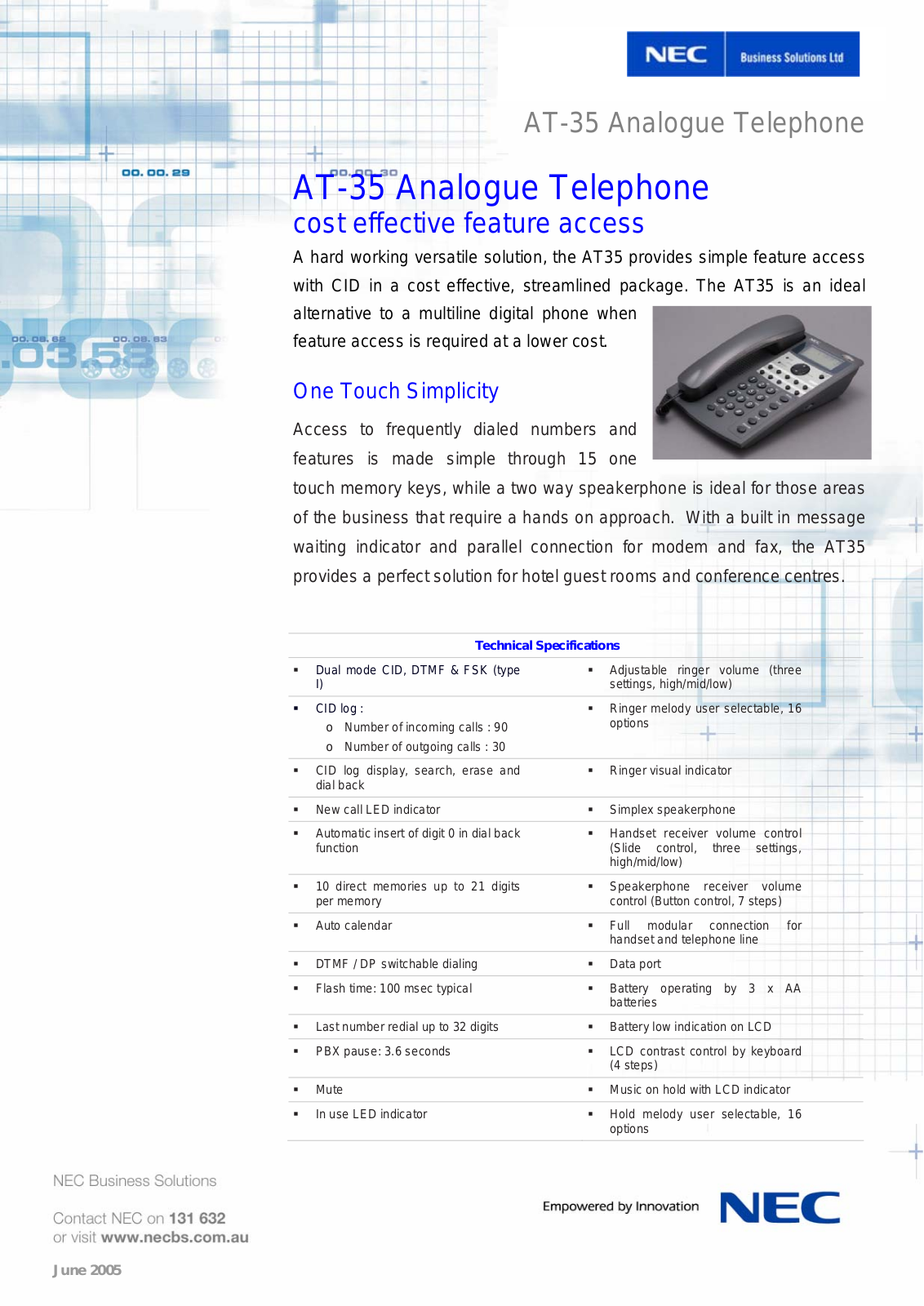 Nec AT-35 brochure