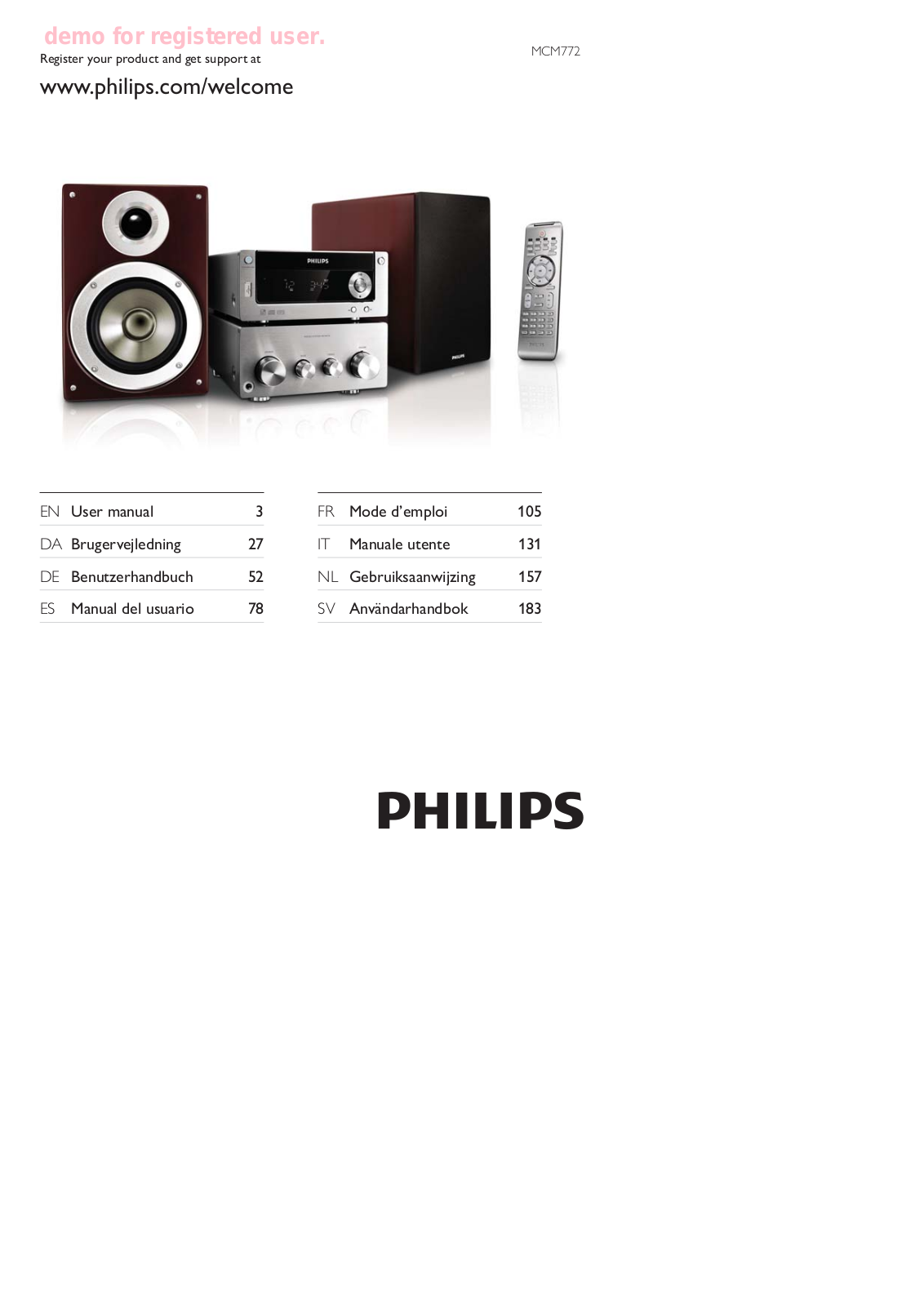 Philips MCM772/12 User Manual