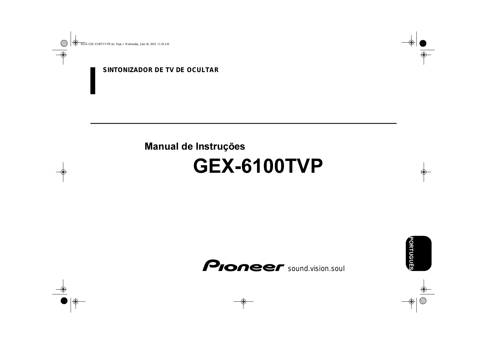 Pioneer GEX-6100TVP User Manual