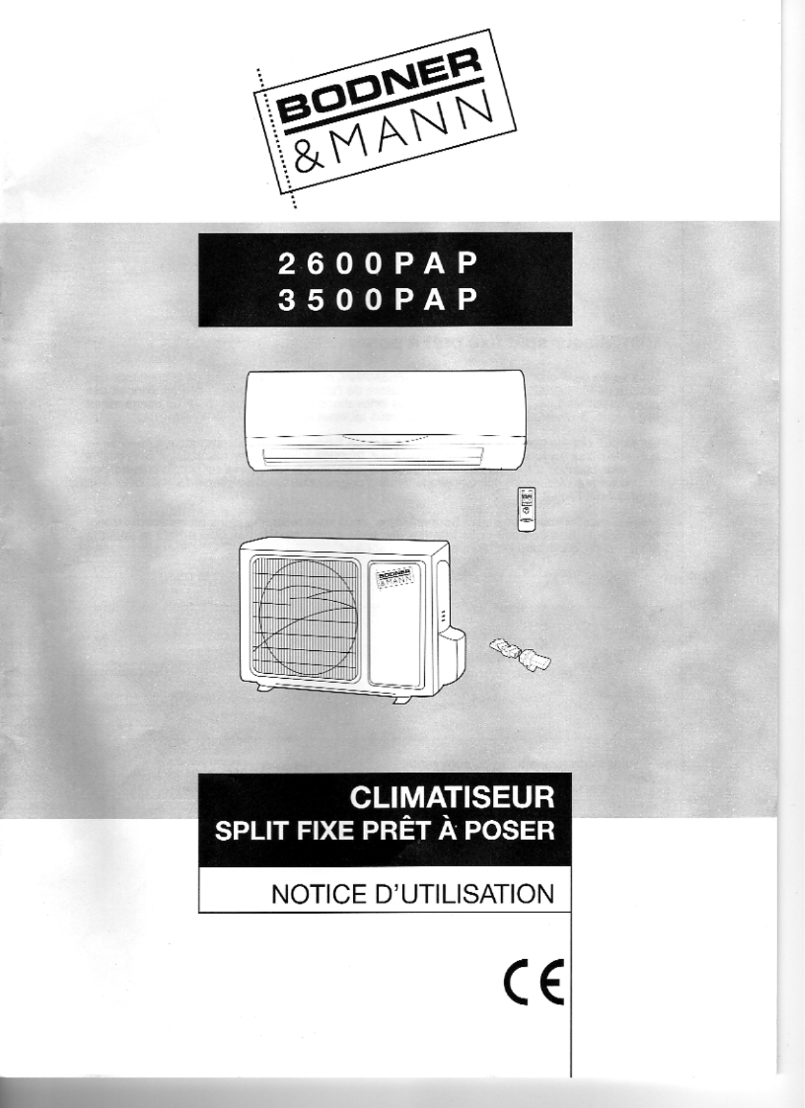 BODNER & MANN 2600PAP, 3500PAP User Manual