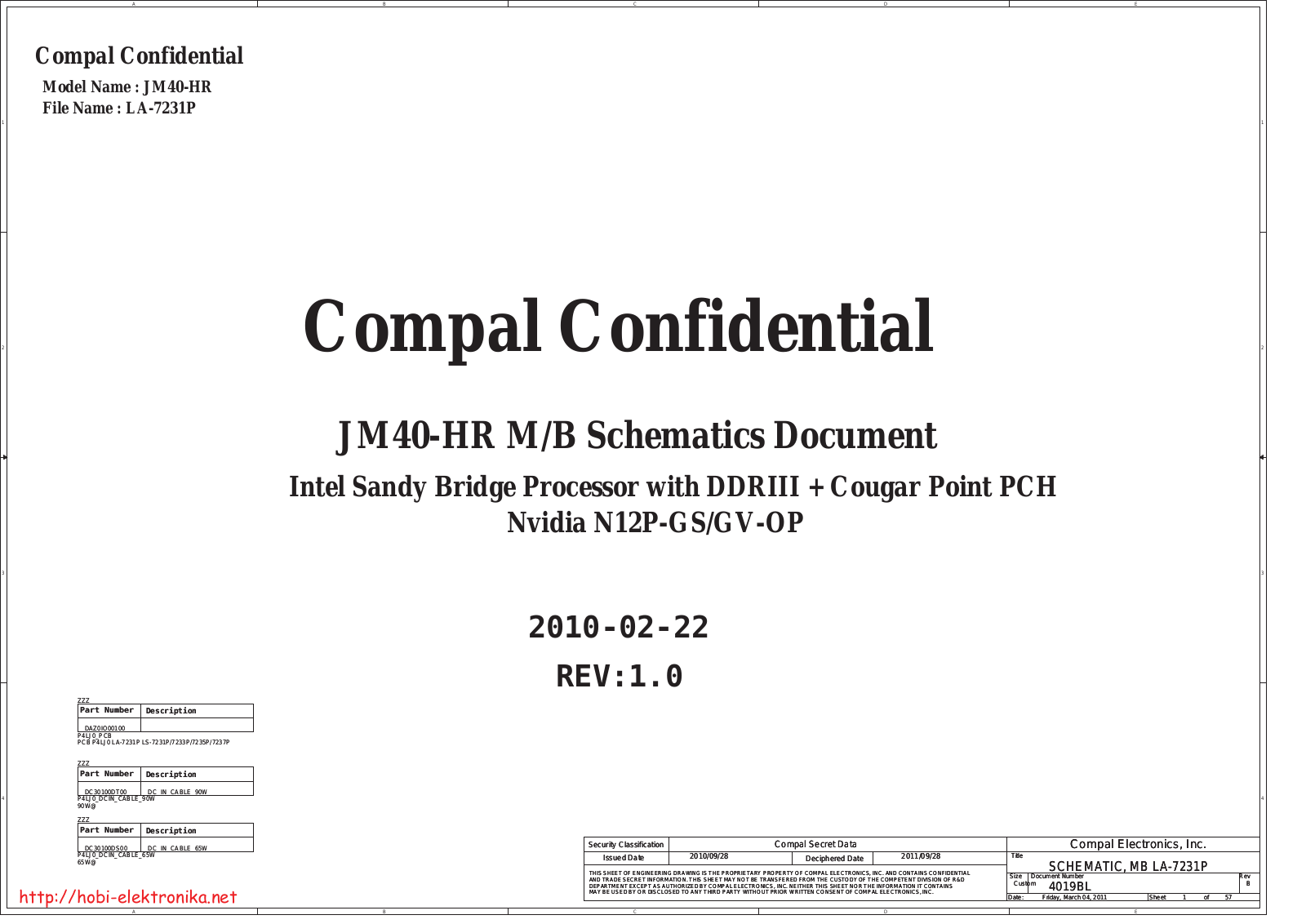 Acer Aspire 4830TG Schematics