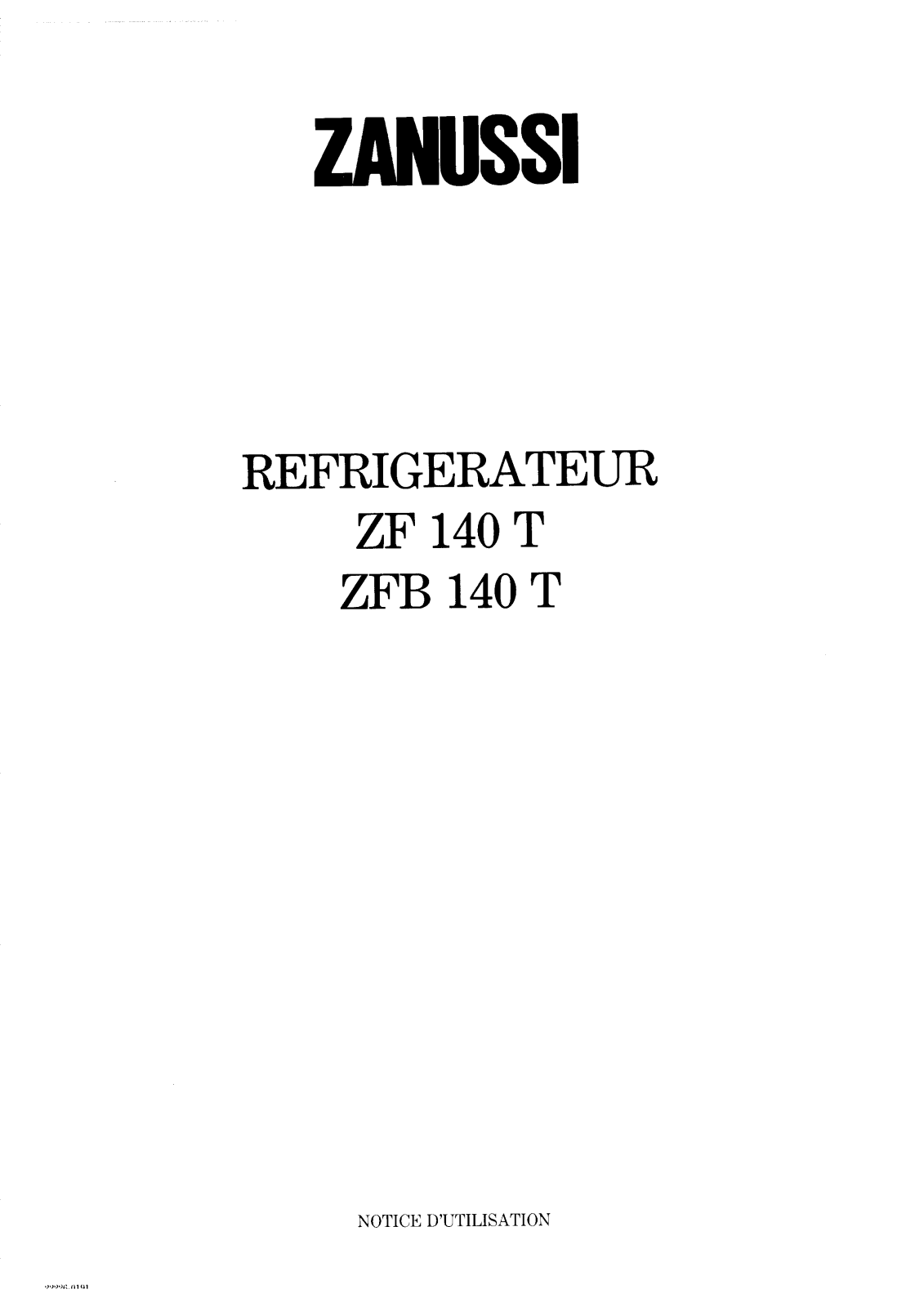 ZANUSSI ZFB140T User Manual