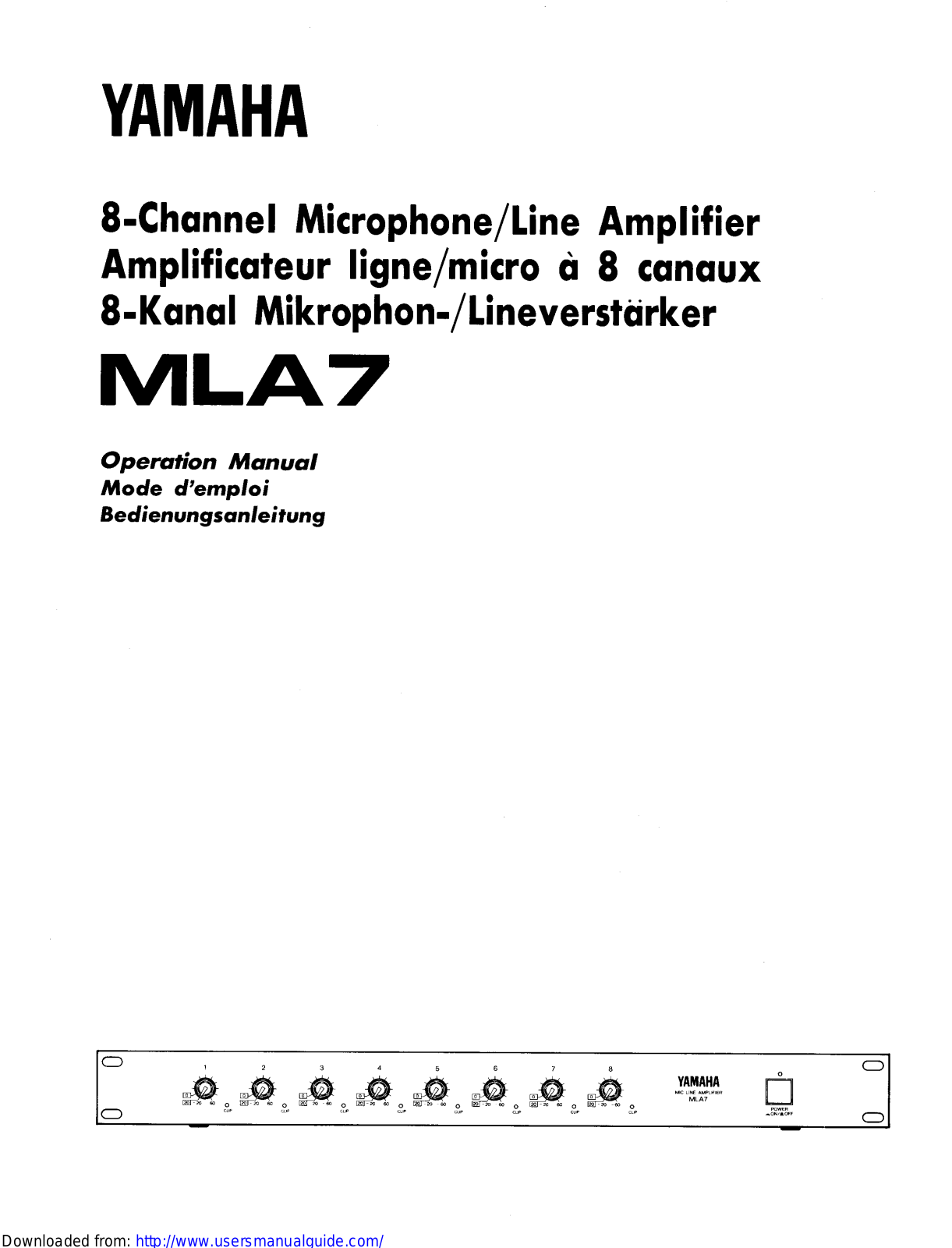 Yamaha Audio MLA7 User Manual