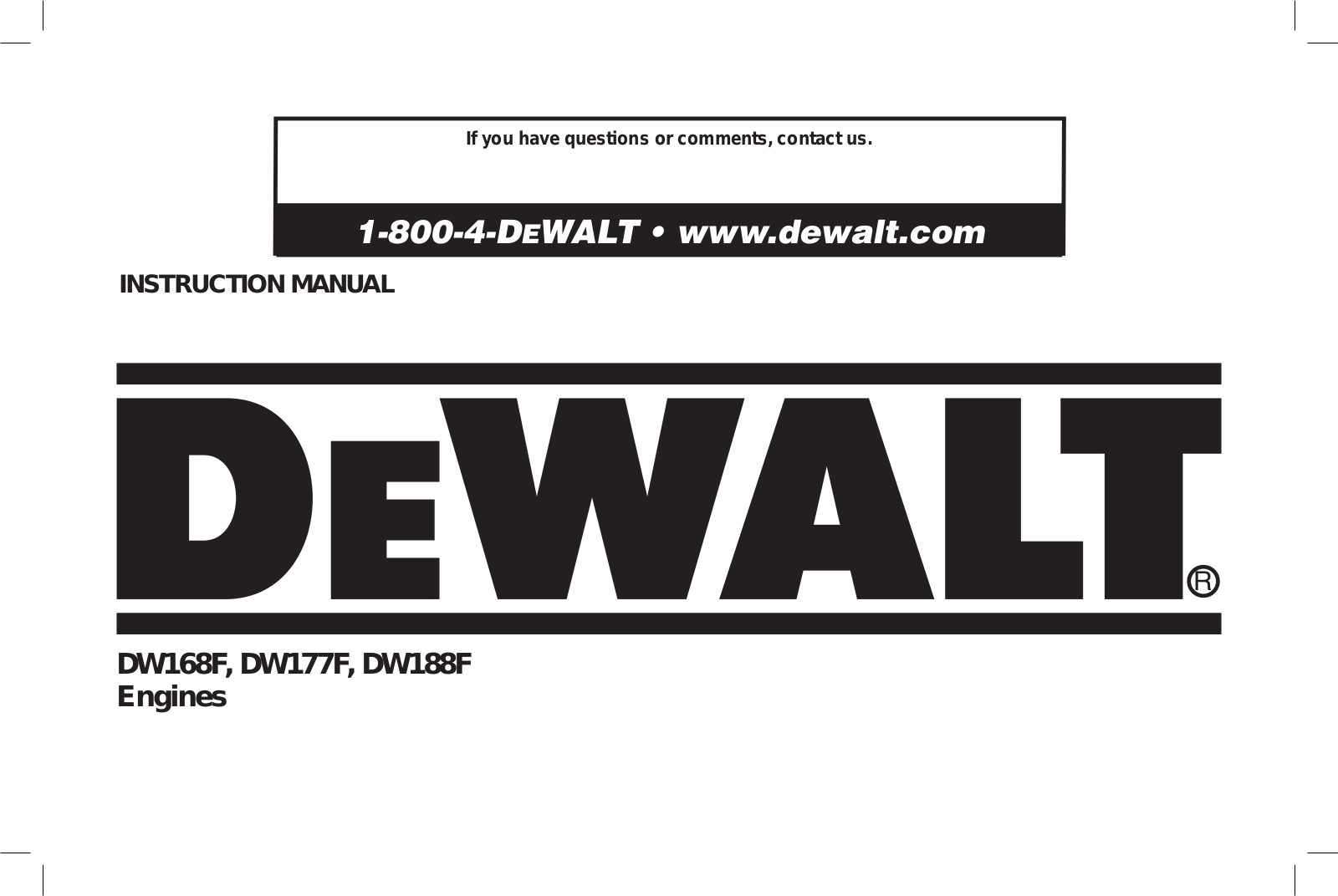 DeWalt DW177F User Manual