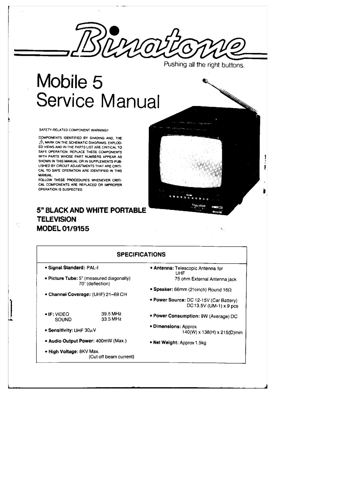 Binatone Mobile 5 Service manual