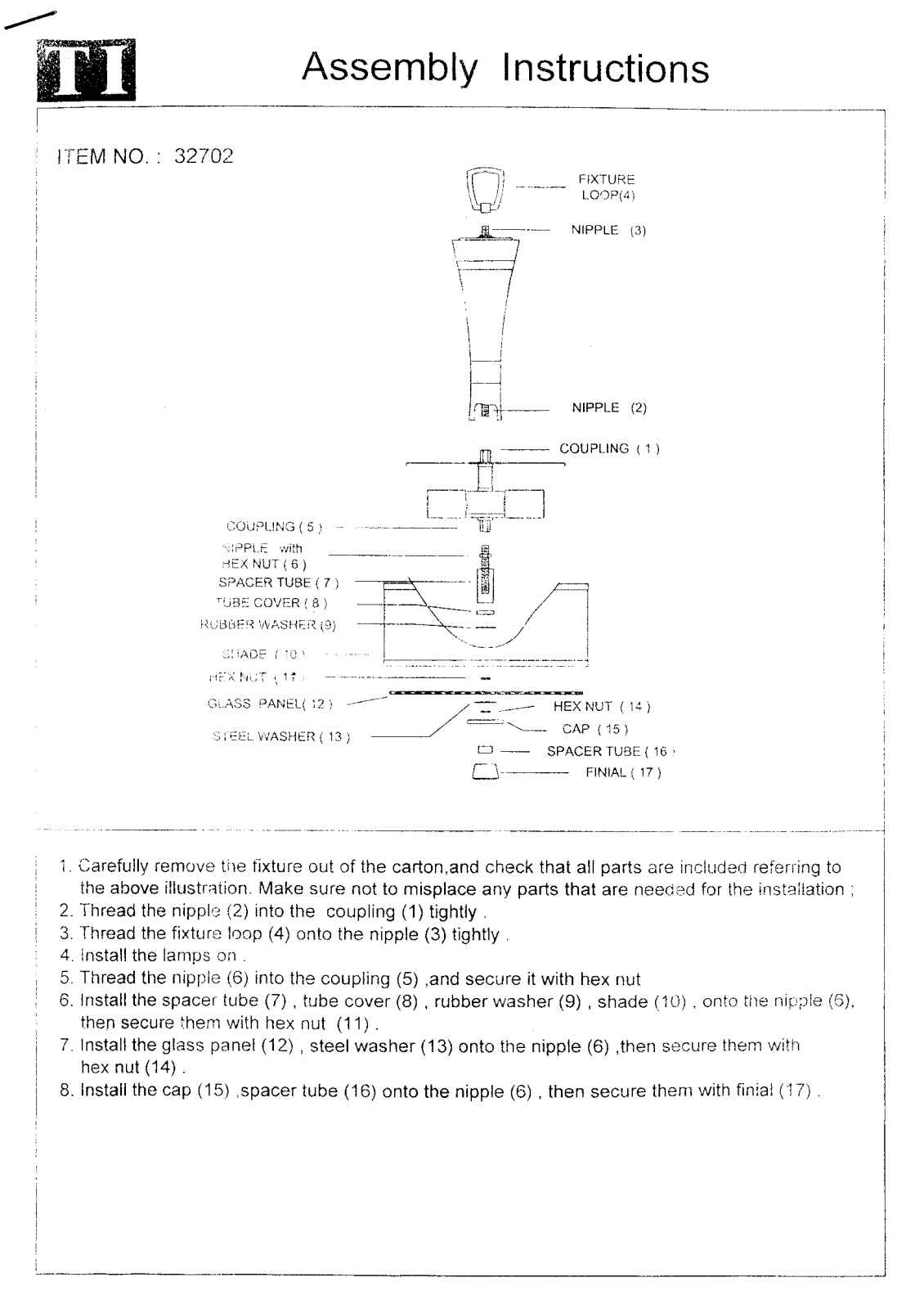 Triarch 32702 User Manual