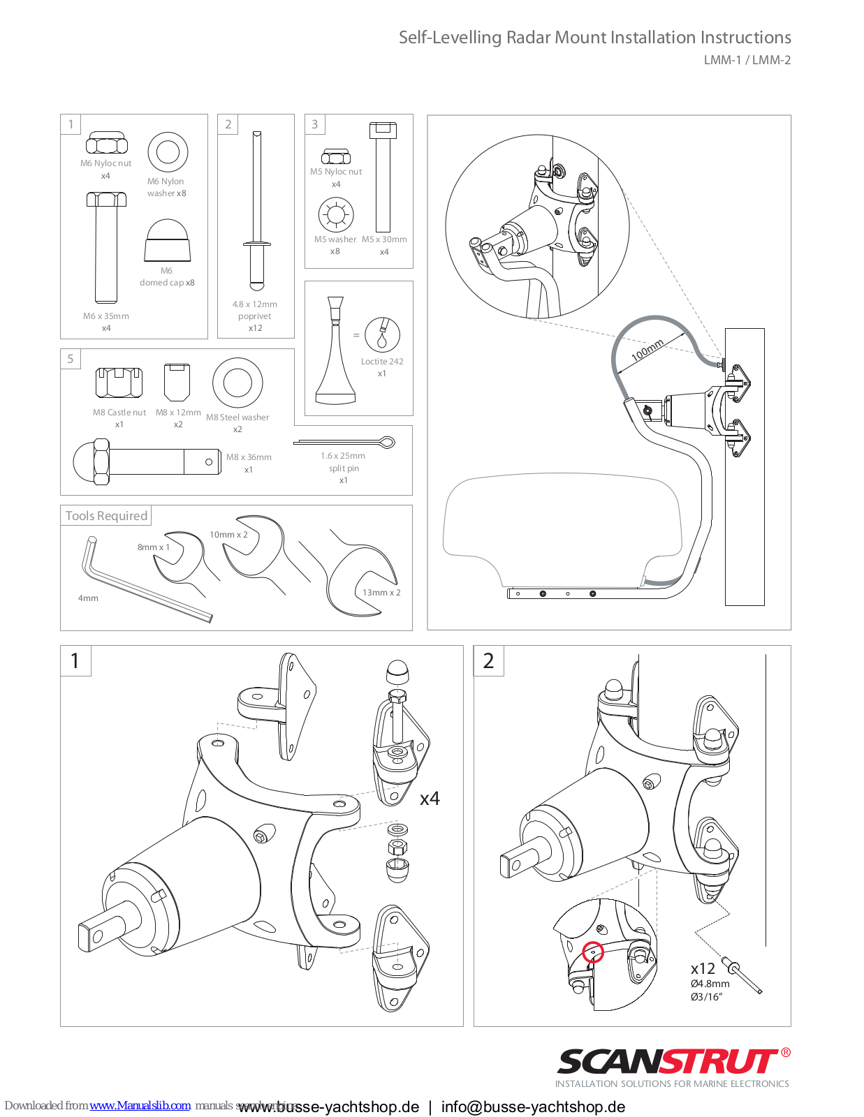 Scanstrut LMM-1,LMM-2 Installation Instructions Manual