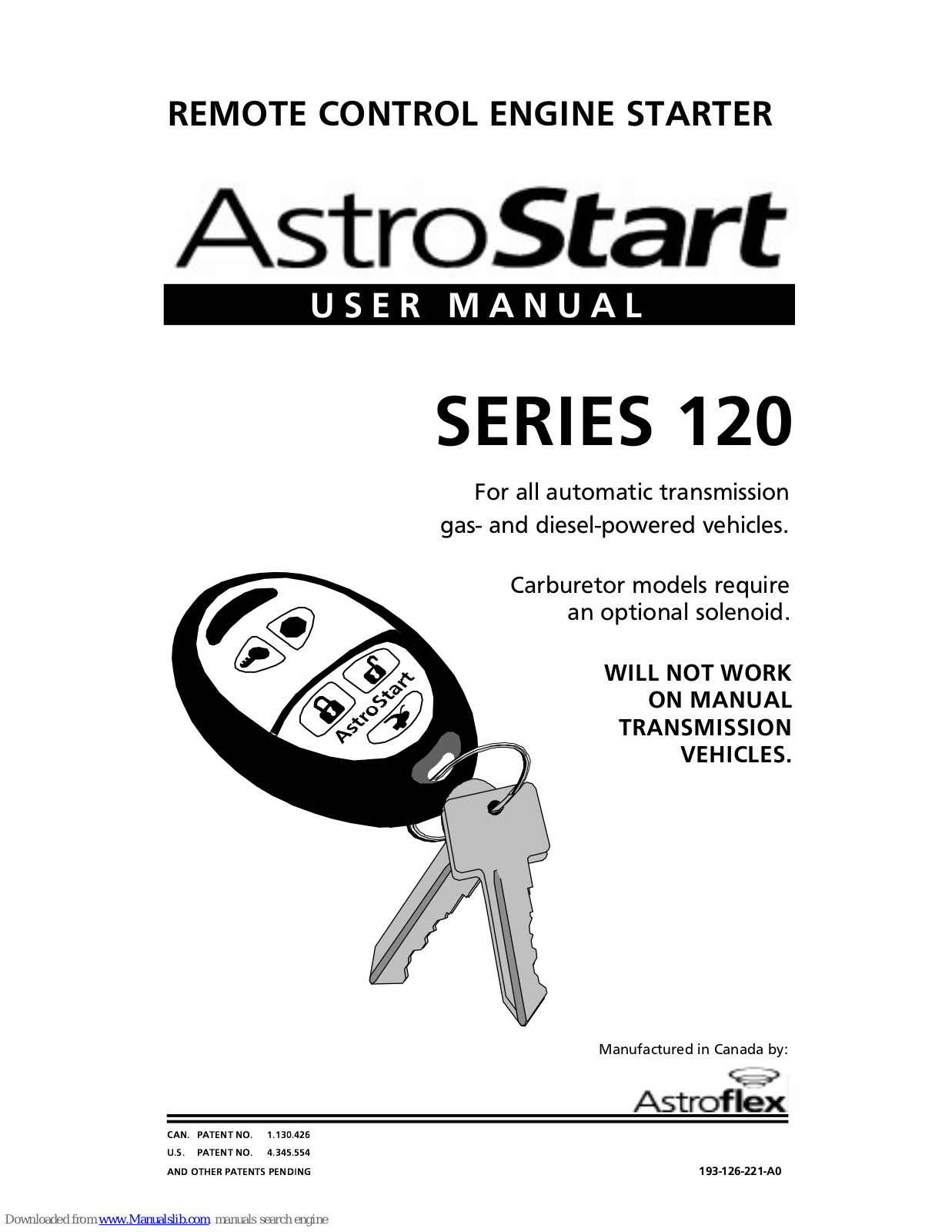 AstroStart RS-123 User Manual