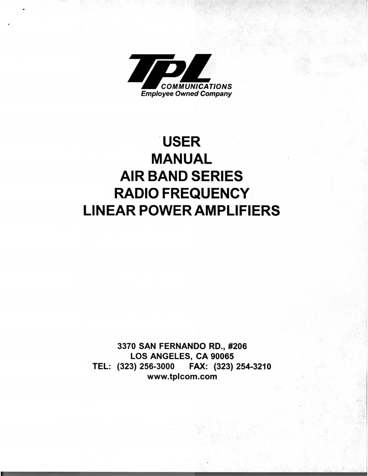 TPL Communications 3-2BH-AIR Users manual