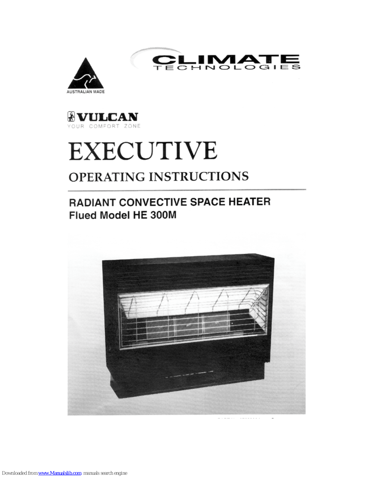 Climate Technologies Vulcan HE 300M Operating Instructions Manual