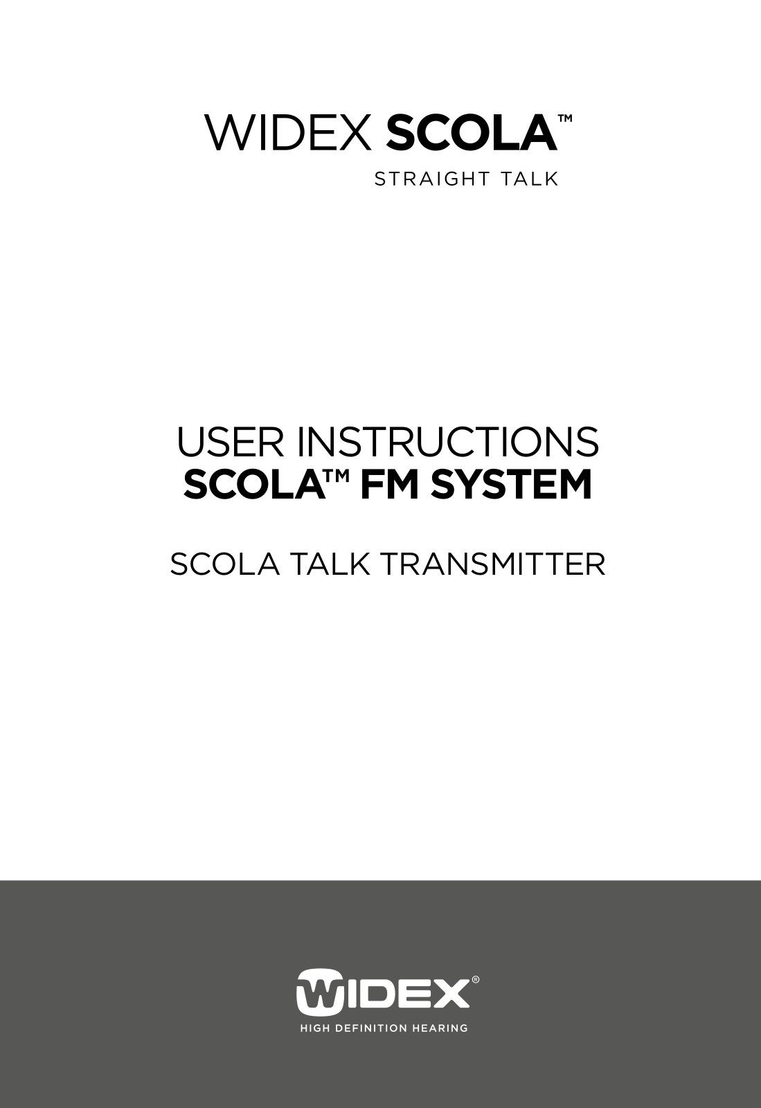 Widex SCOLA TALK User Manual