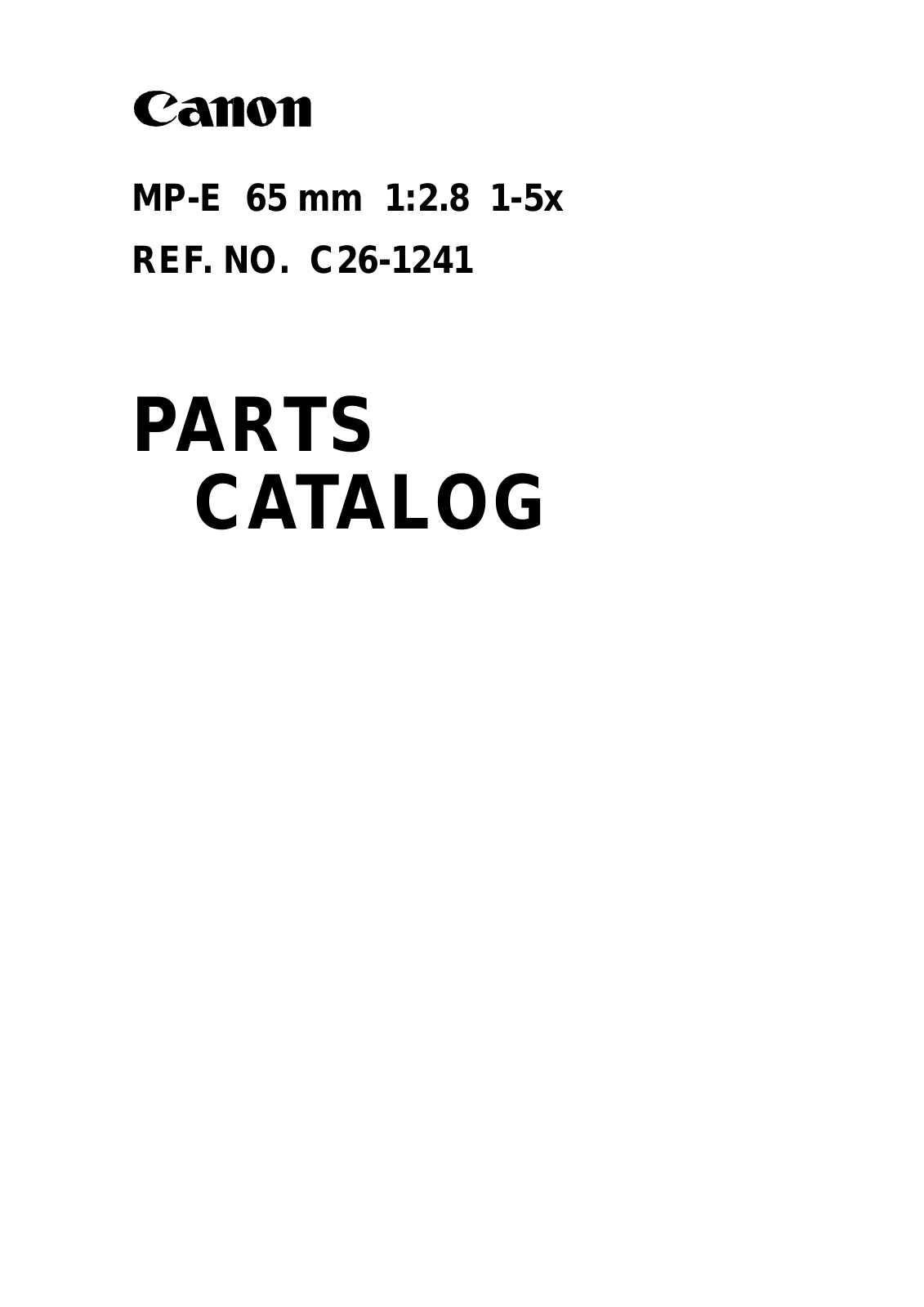 Canon MP-E 65 PARTS CATALOG