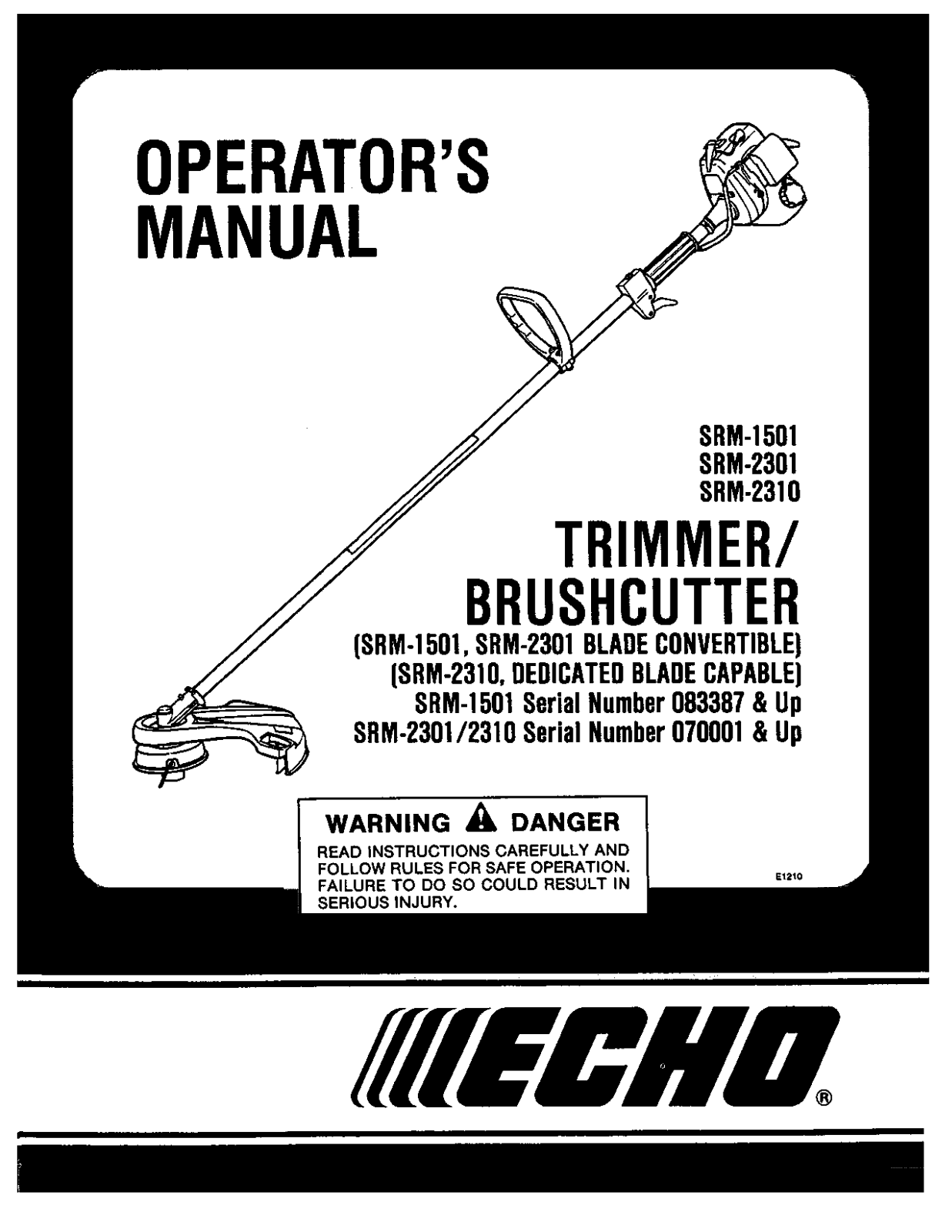 Echo SRM1501, SRM2301, SRM2310 User Manual