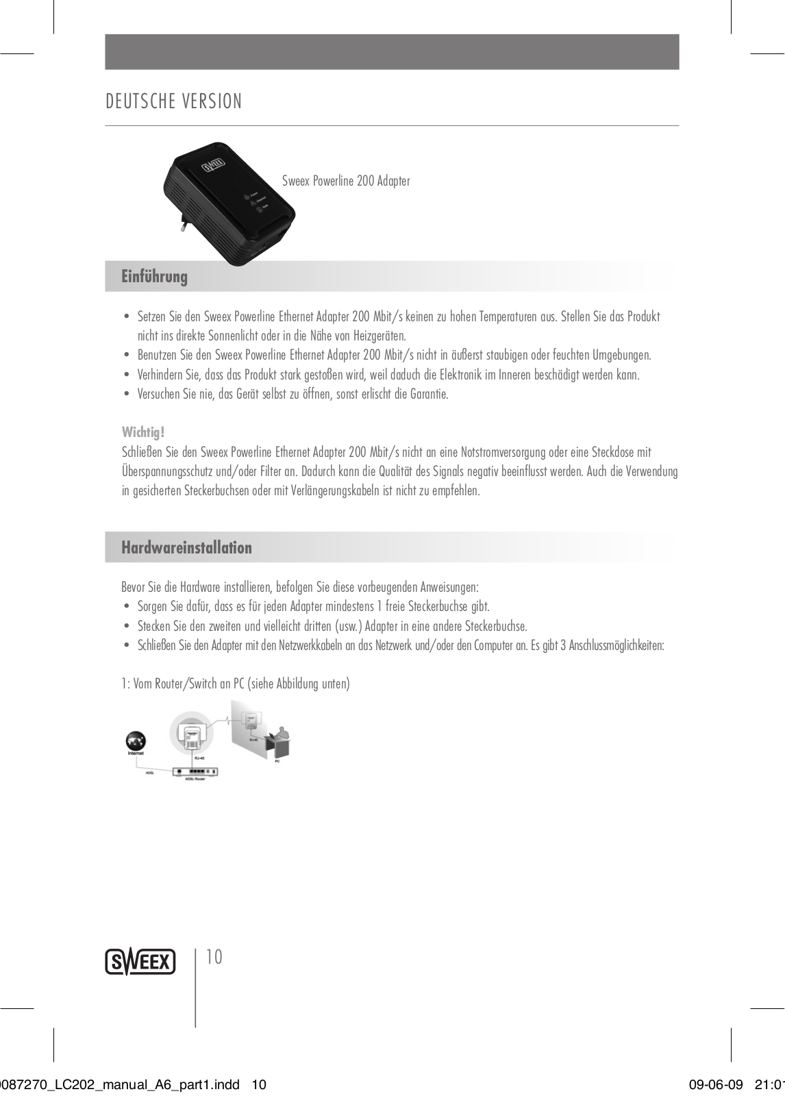 Sweex LC203 User Manual