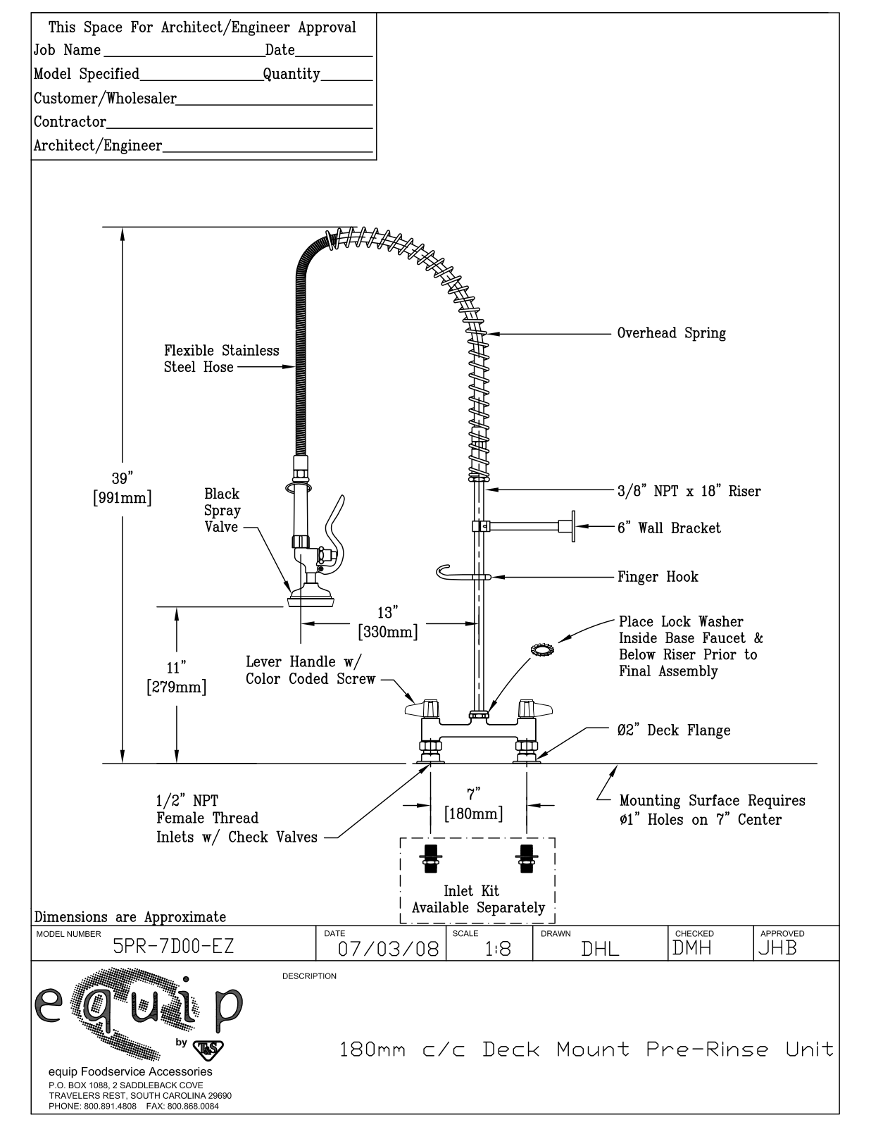 T&S Brass 5PR-7D00-EZ User Manual