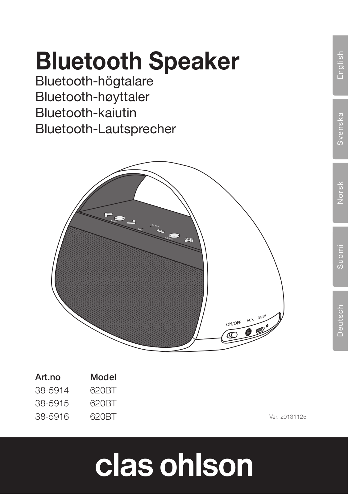 Clas Ohlson 620BT Instruction Manual