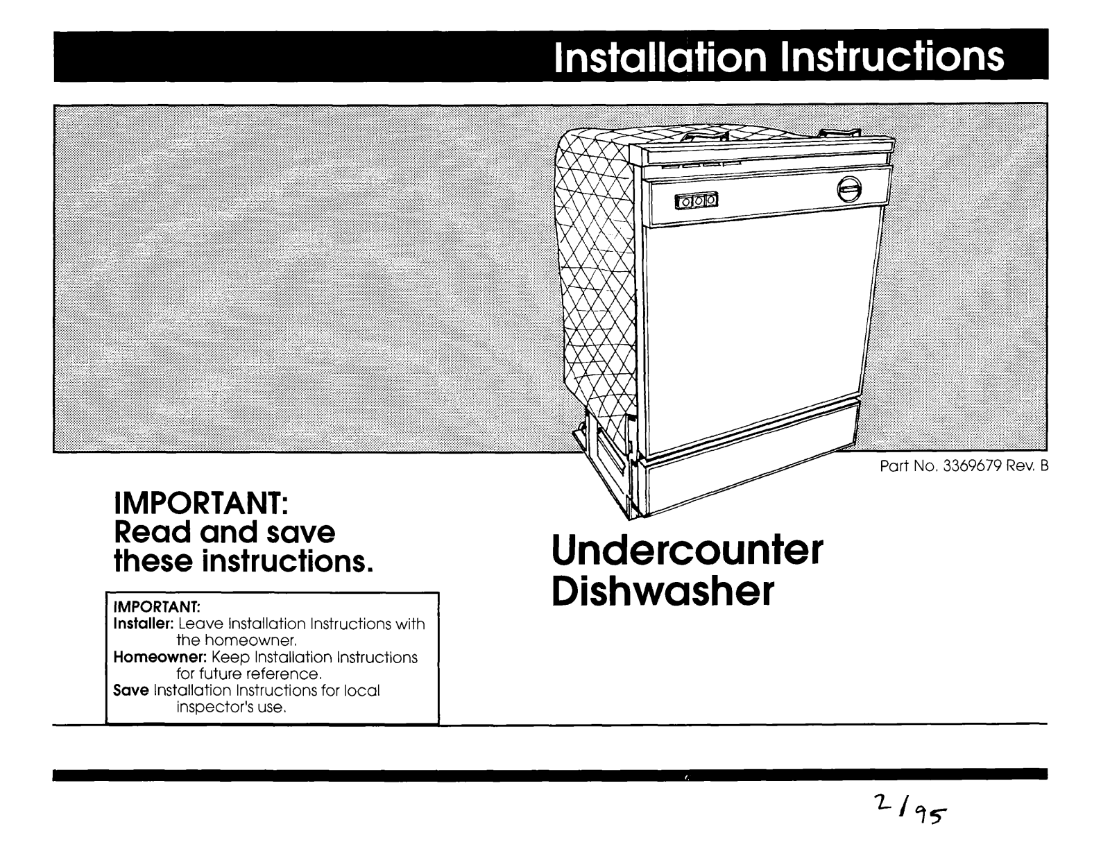 Whirlpool DU920QWDQ4, DU920QWDQ2, DU920QWDQ3, DU920QWDB3, DU920QWDB0 Installation Guide - ManualMachine.com