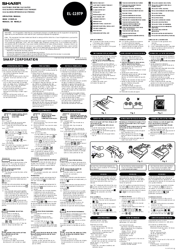 Sharp EL1197P User Manual