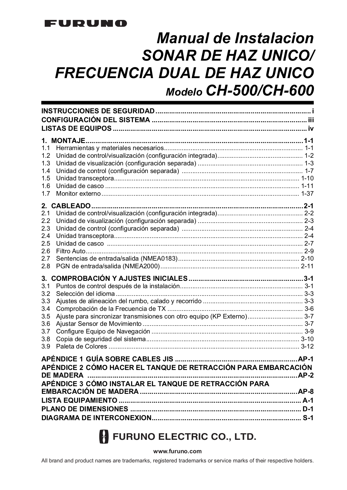Furuno CH500, CH600 Installation Guide - ManualMachine.com