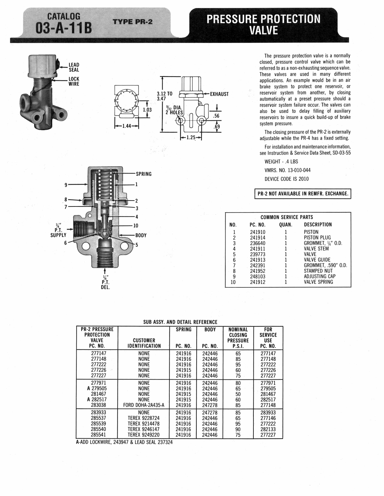 BENDIX 03-A-11B User Manual