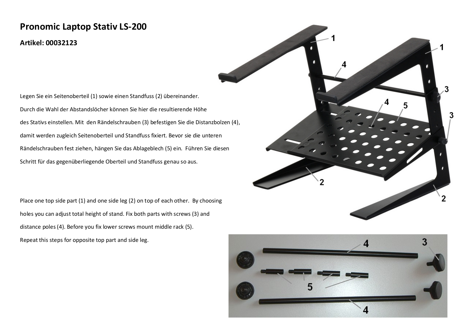 Pronomic LS-200 Assembly instructions - ManualMachine.com