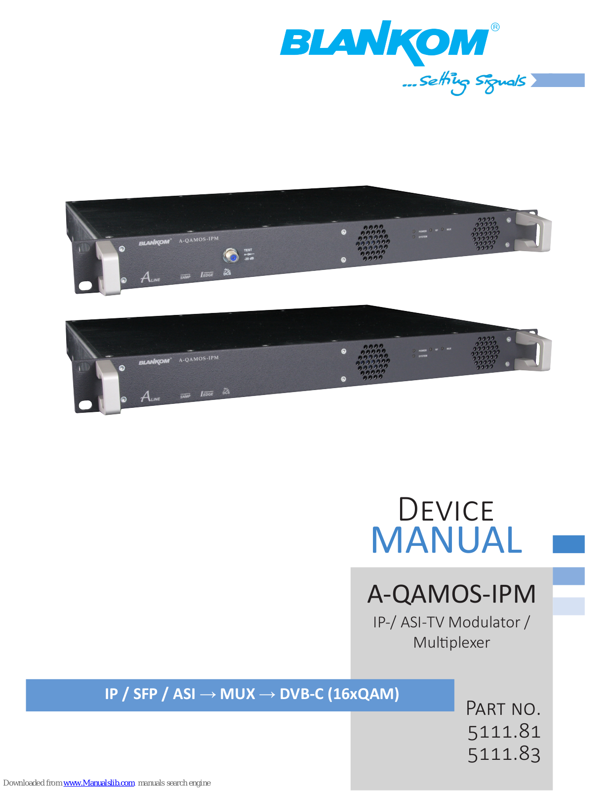 Blankom A-QAMOS-IPM, 5111.81, 5111.83 User Manual - ManualMachine.com