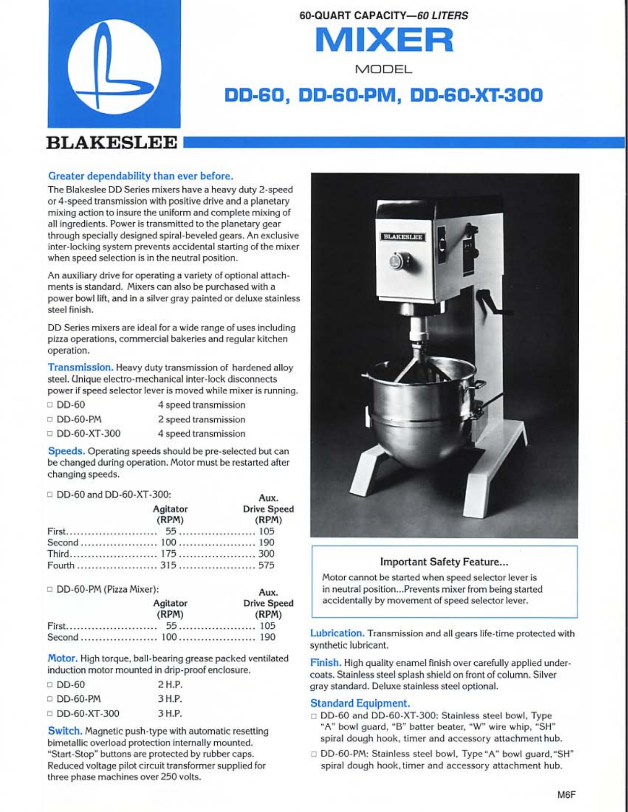 Blakeslee DD-60, DD-60-PM, DD-60-XT-300 General Manual