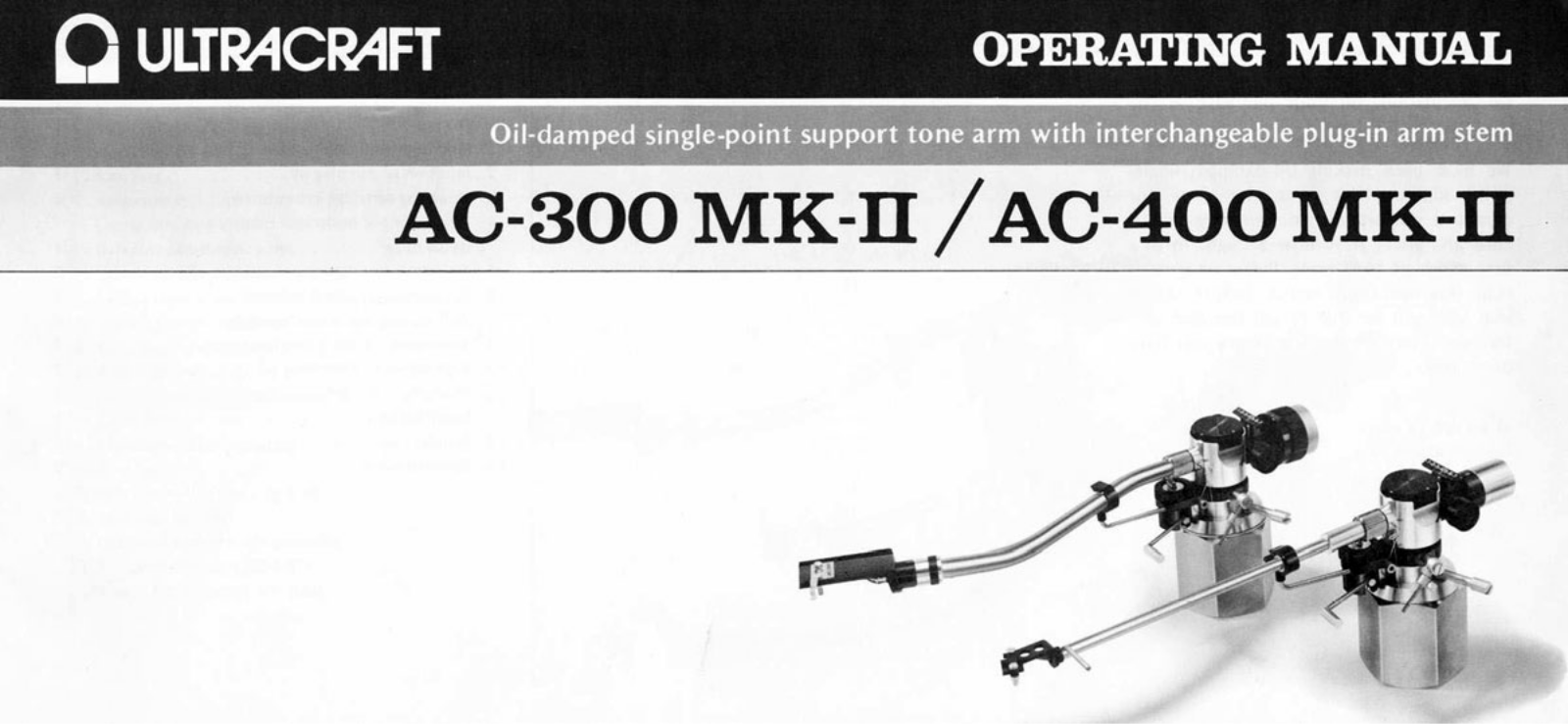 Ultracraft AC-400 Mk2 Owners manual