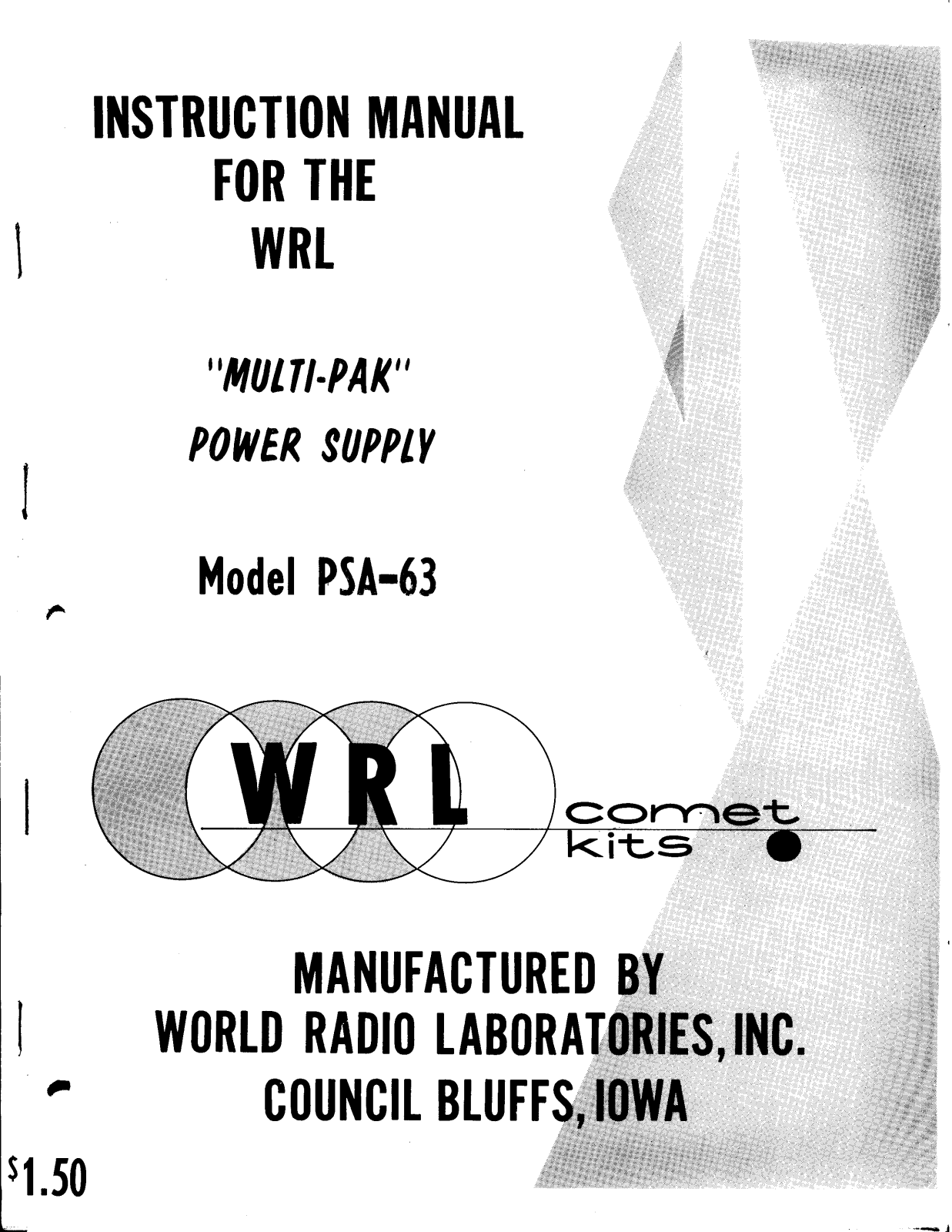 WRL Electronics PSA-63 Service manual