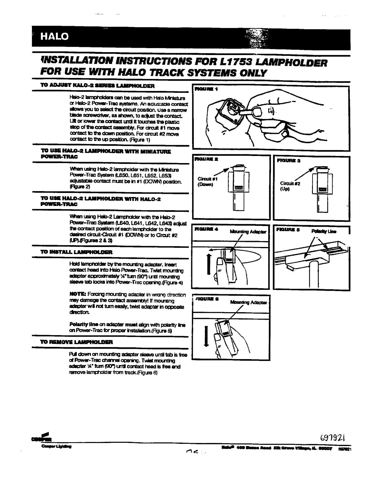 Cooper Lighting L1753 User Manual