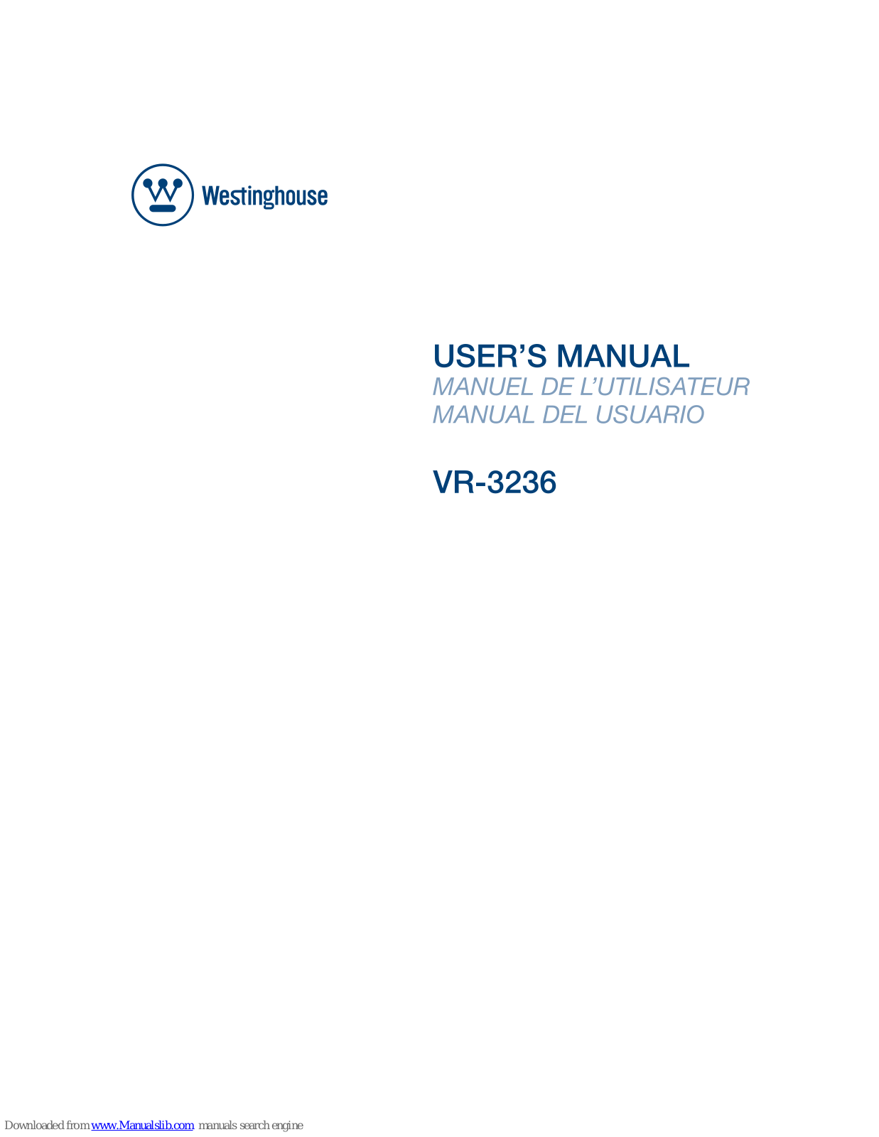 Westinghouse VR-3226 User Manual