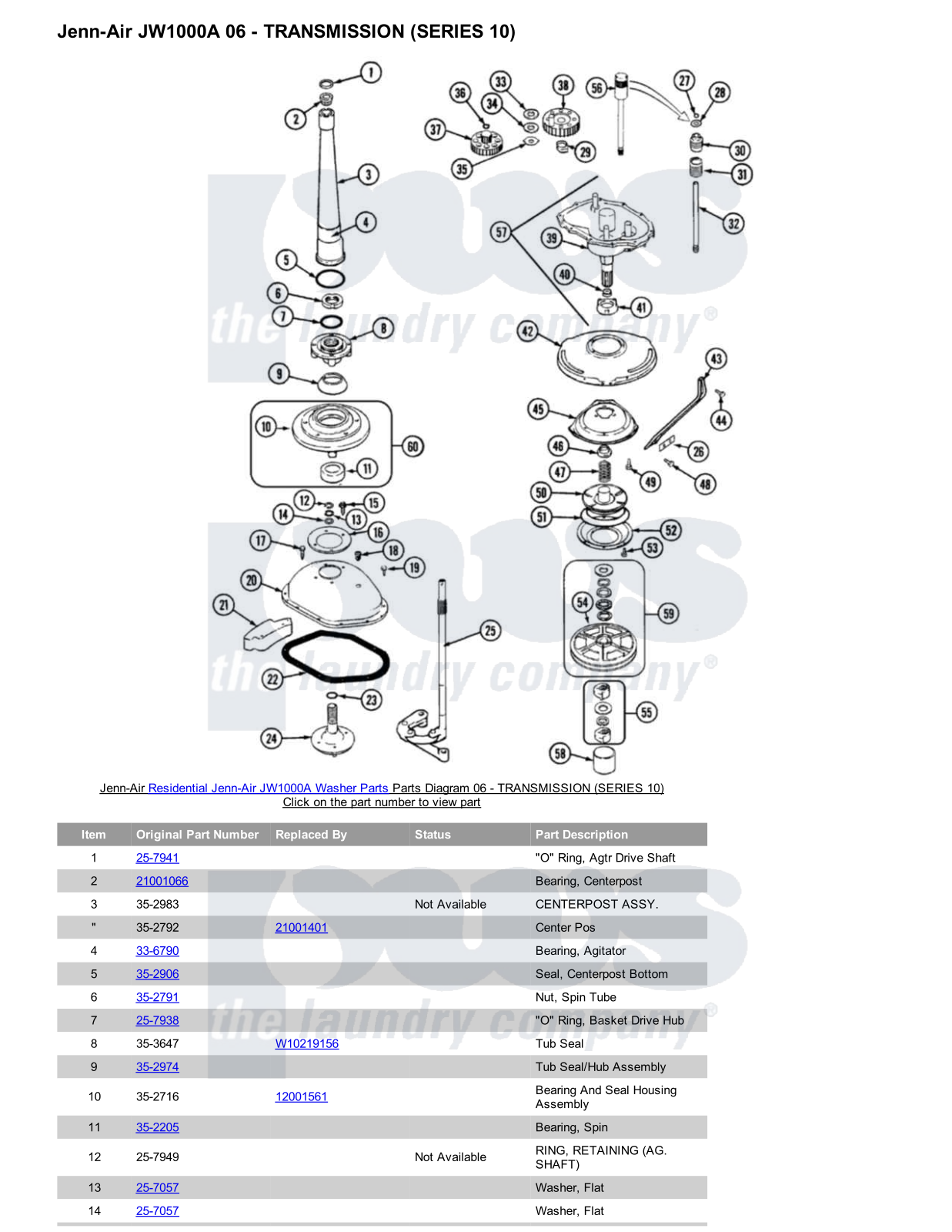 Jenn-Air JW1000A Parts Diagram