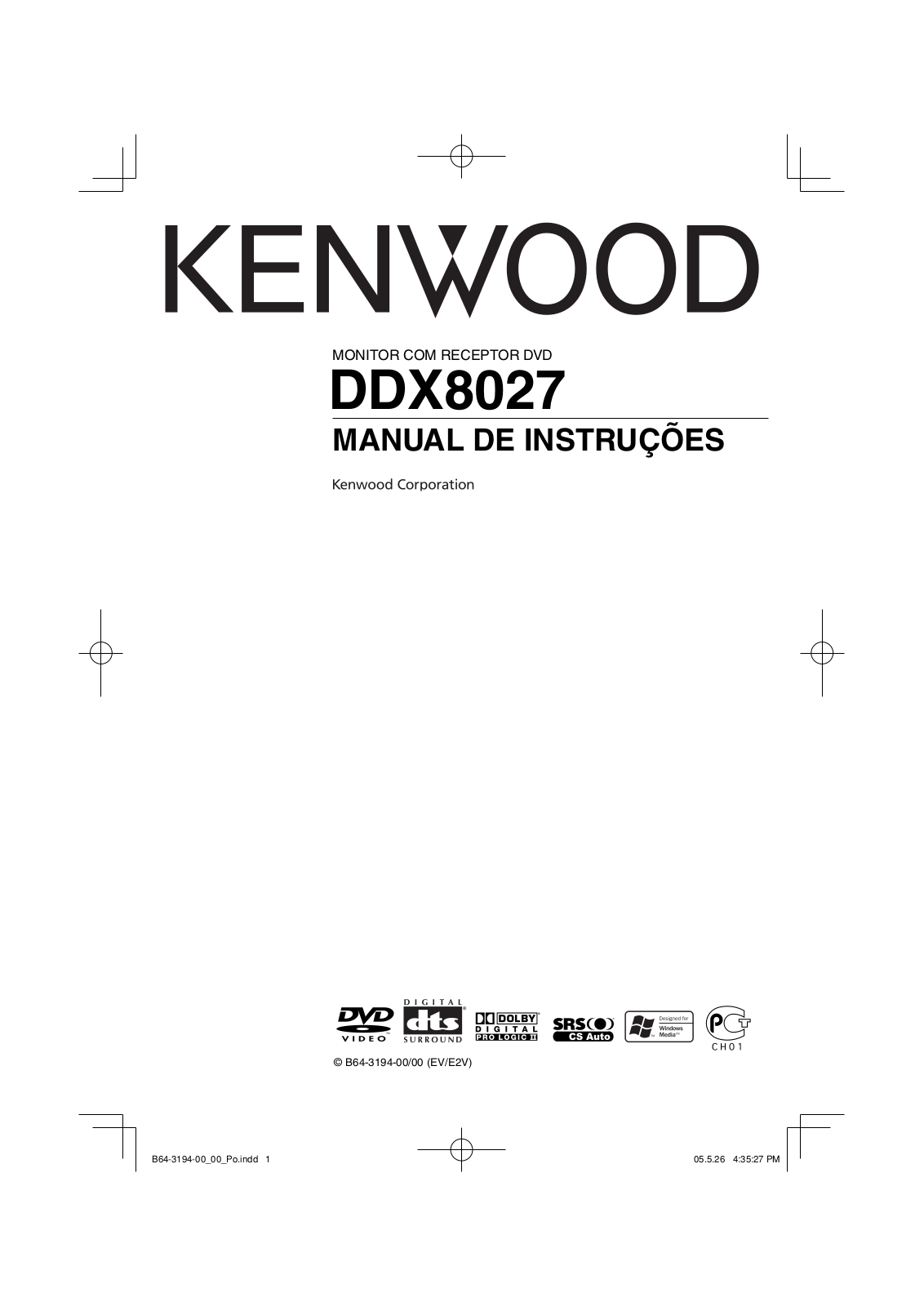 Kenwood DDX8027 User Manual