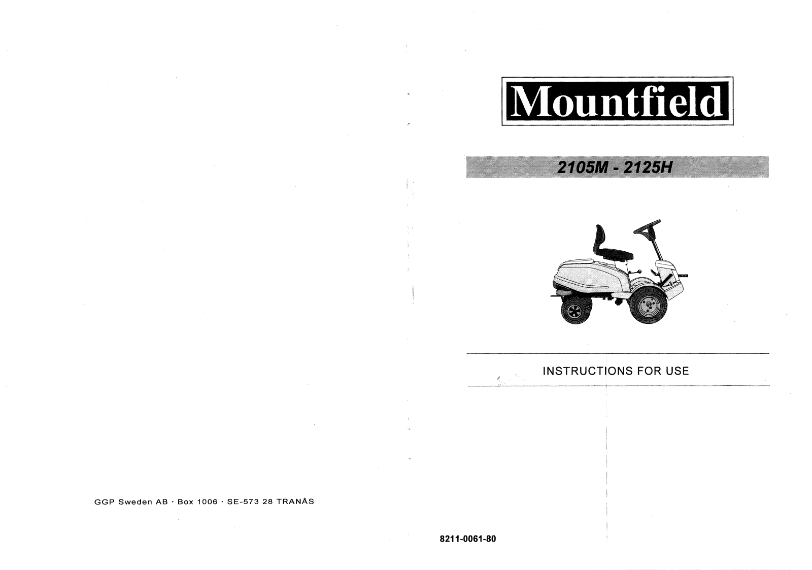 Mountfield 2105M, 2125H user Manual