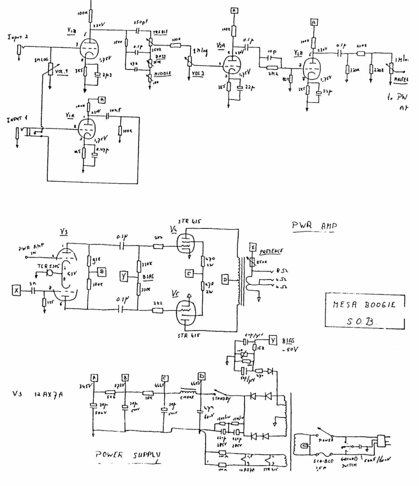 Mesa Boogie sob schematic