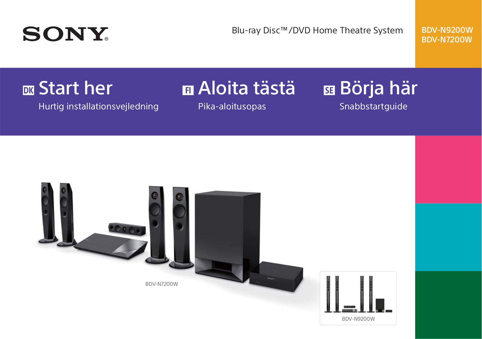 Sony BDV-N7200W, BDV-N9200W Getting Started Guide