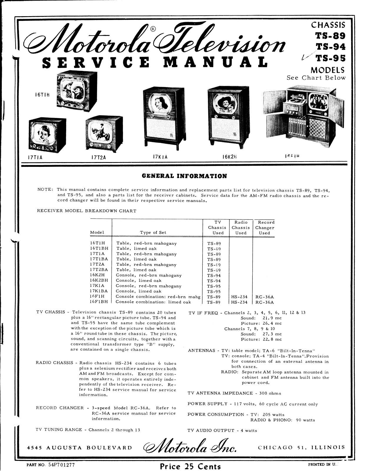 Motorola ts89, ts94, ts95 schematic