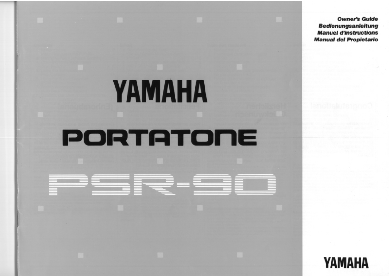 Yamaha PSR-90, PSR-90E User Manual