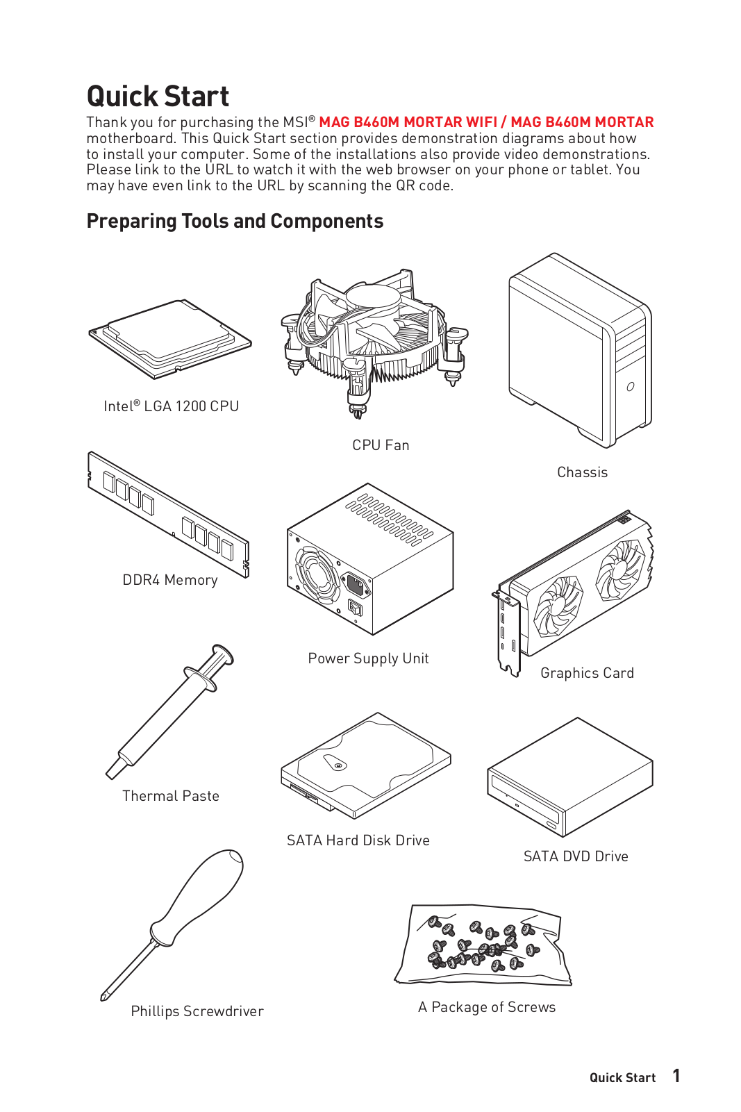 MSI MAG B460M Mortar User Manual